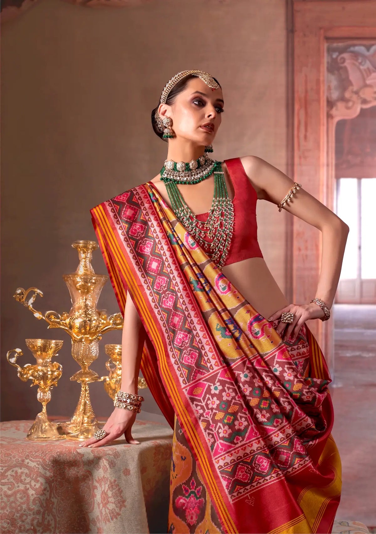 Mustard-Brown Patan Patola Saree