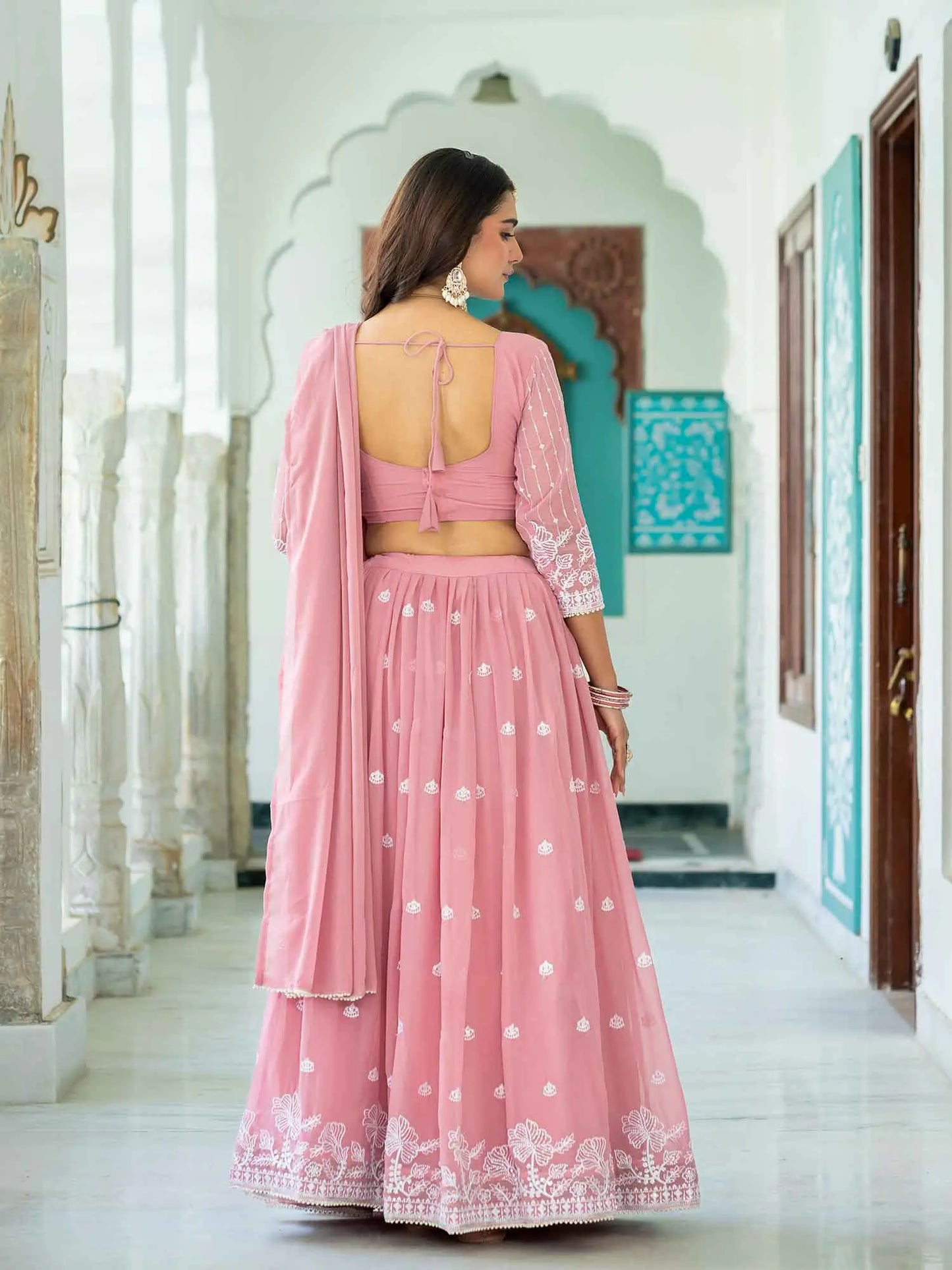 Light Pink Embroidered Lehenga Choli