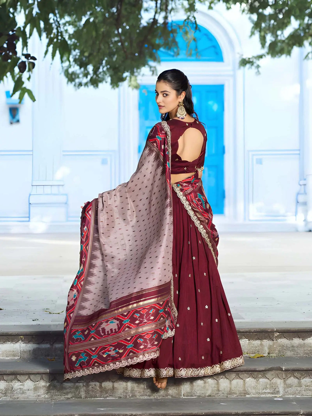 Rich Maroon Embroidery Lehenga Choli