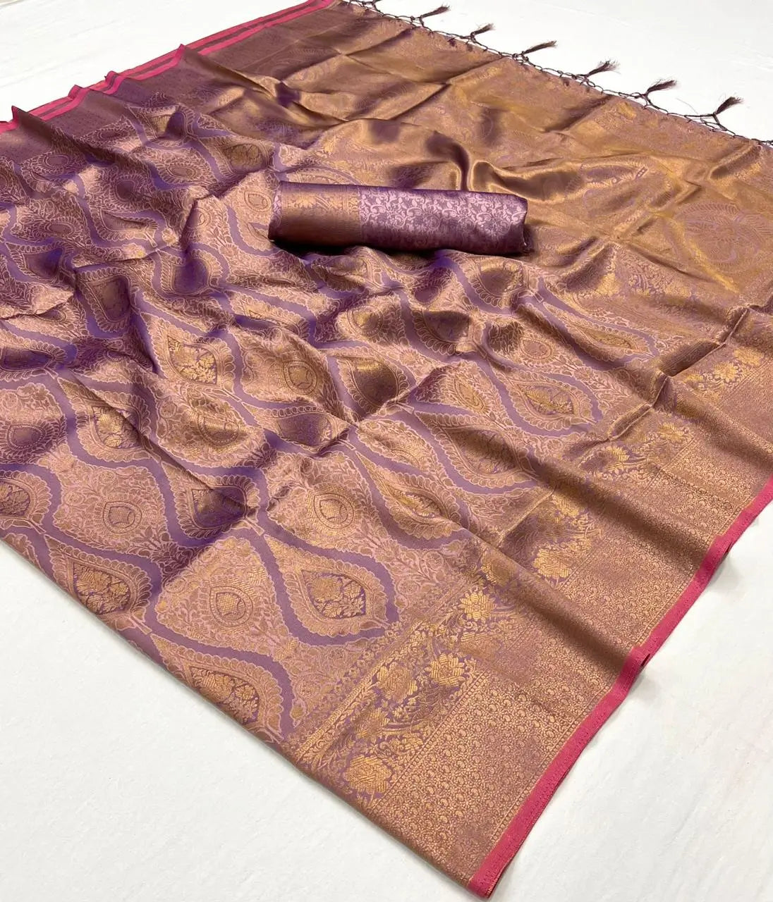 Dark Mauve Two Tone Silk Saree