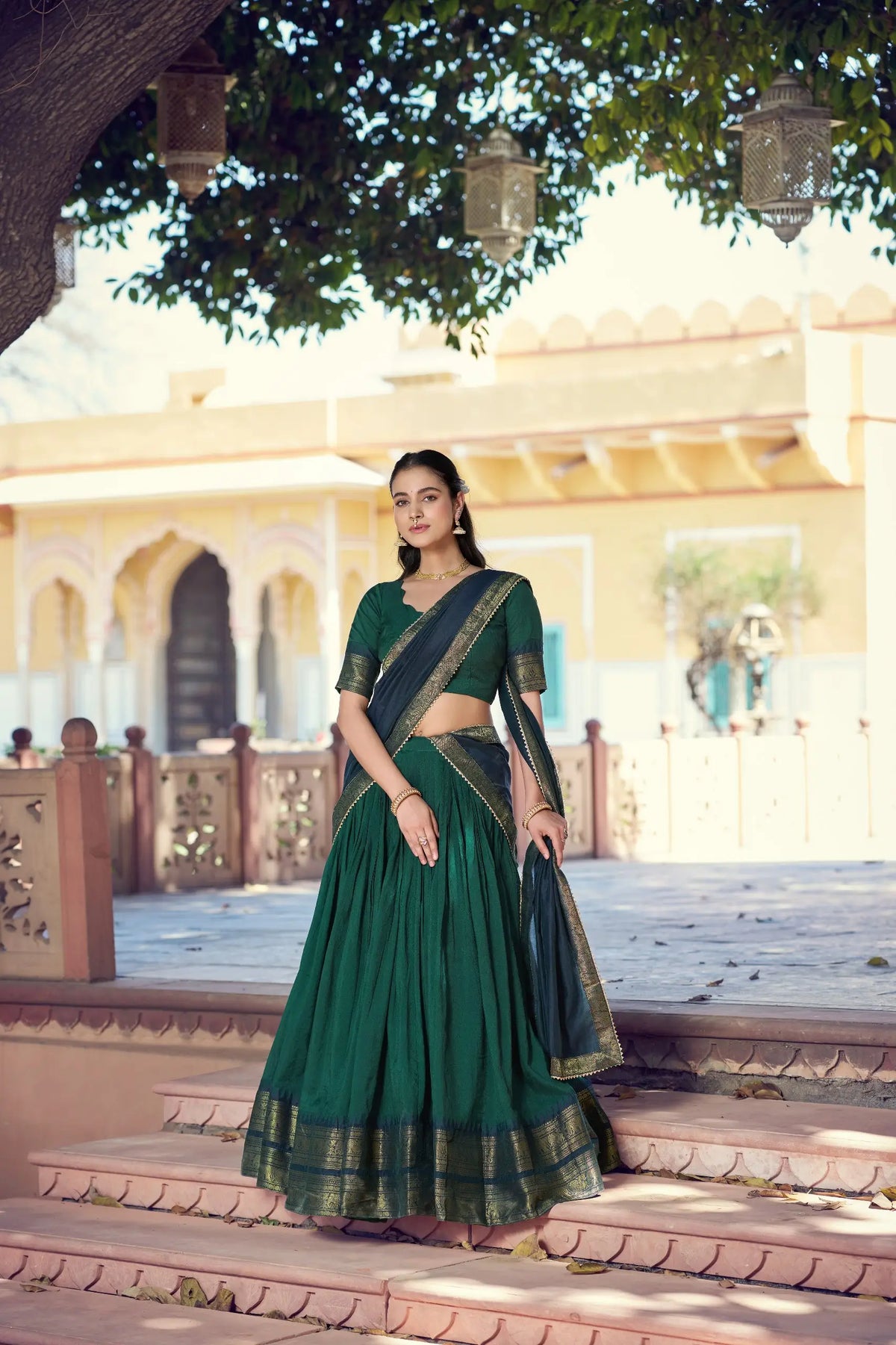 Deep Green South Indian Lehenga Choli