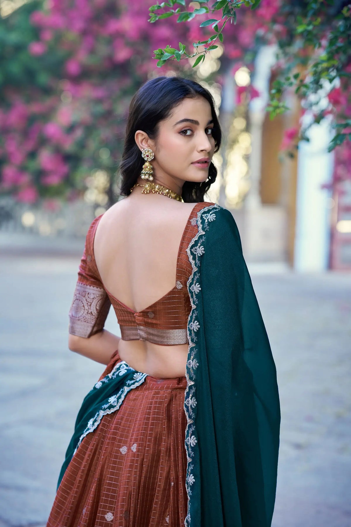 Rust Orange South indian Lehenga Choli