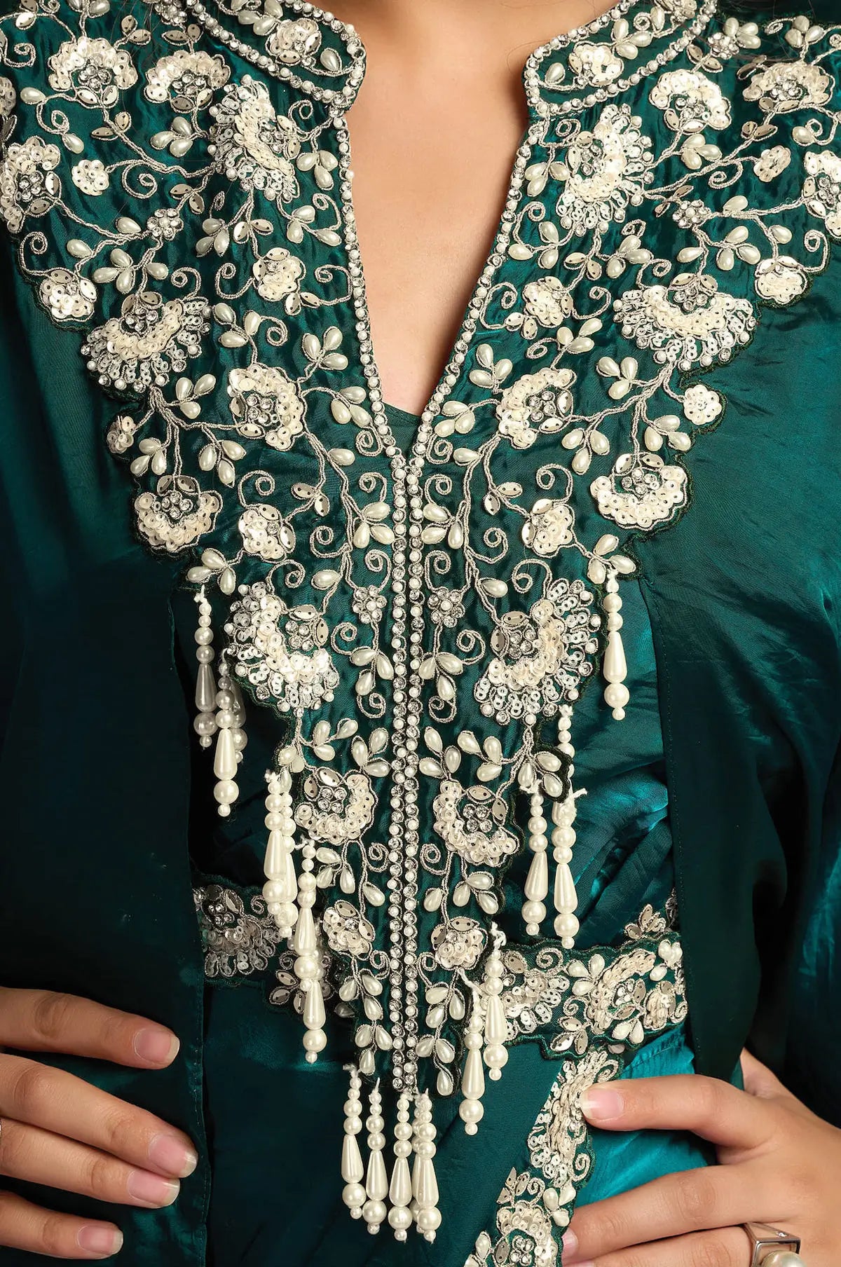 Bottle Green Ready To Wear Saree