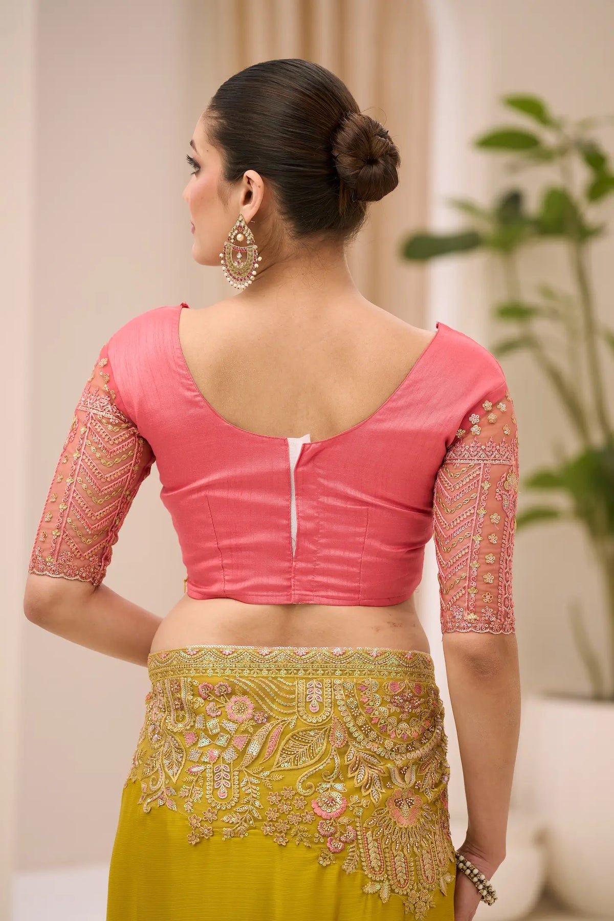 Golden Yellow Georgette Party wear Saree