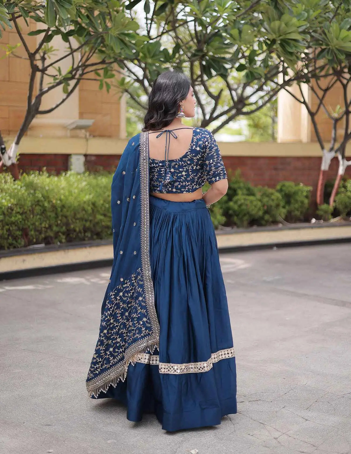 Blue Sequins Embroidery Work Lehenga Choli