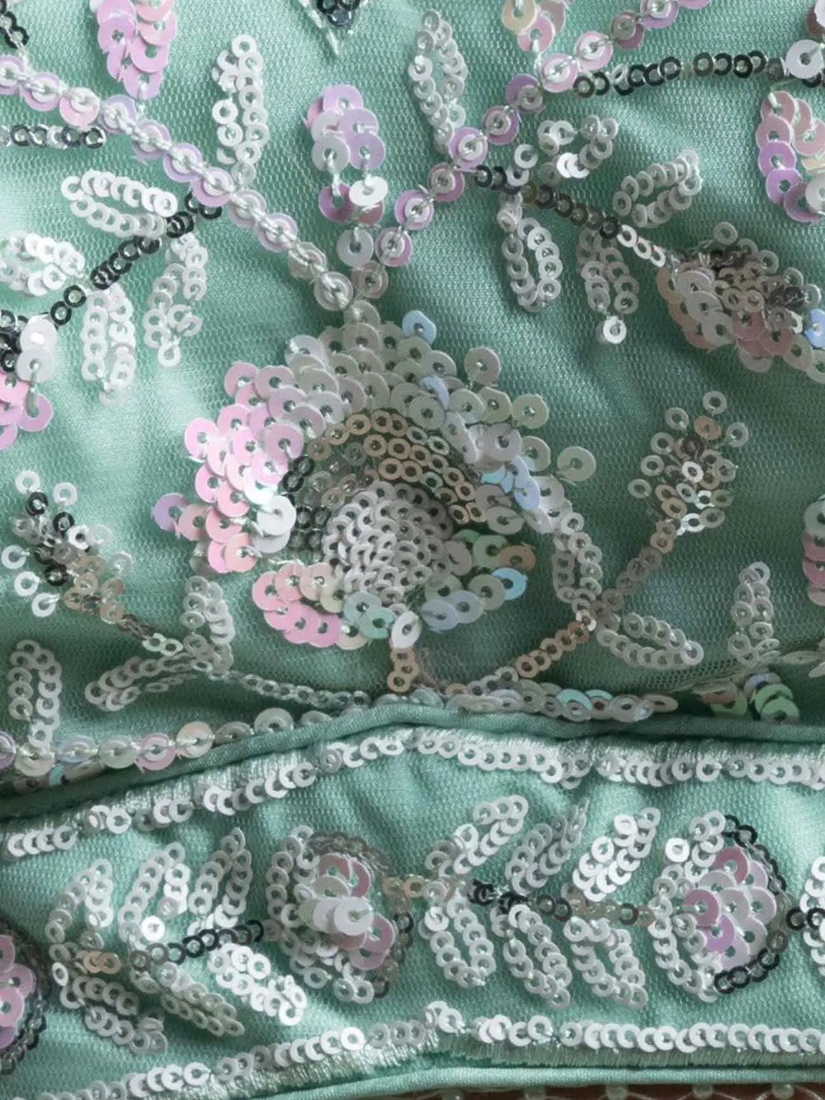 Sky Blue Sequins Work Net Lehenga Choli