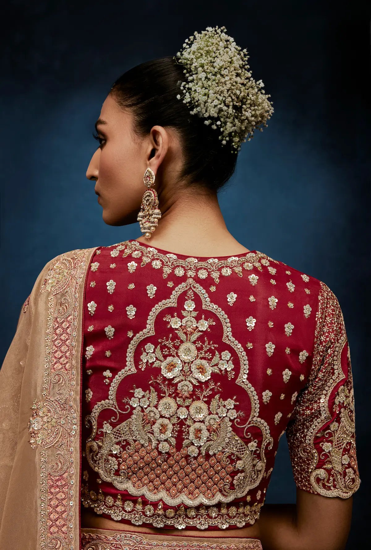 Golden Beige Embroidery & Hand Work Saree