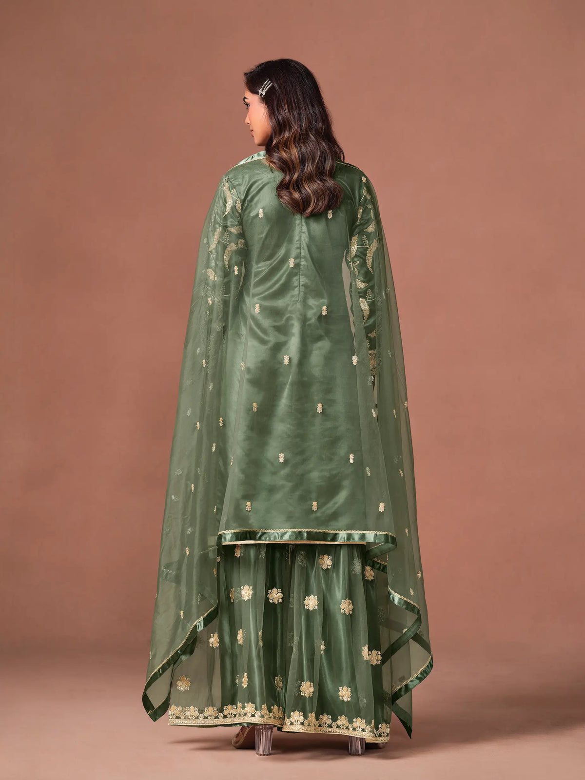 Sage Green Embroidered Salwar Suit