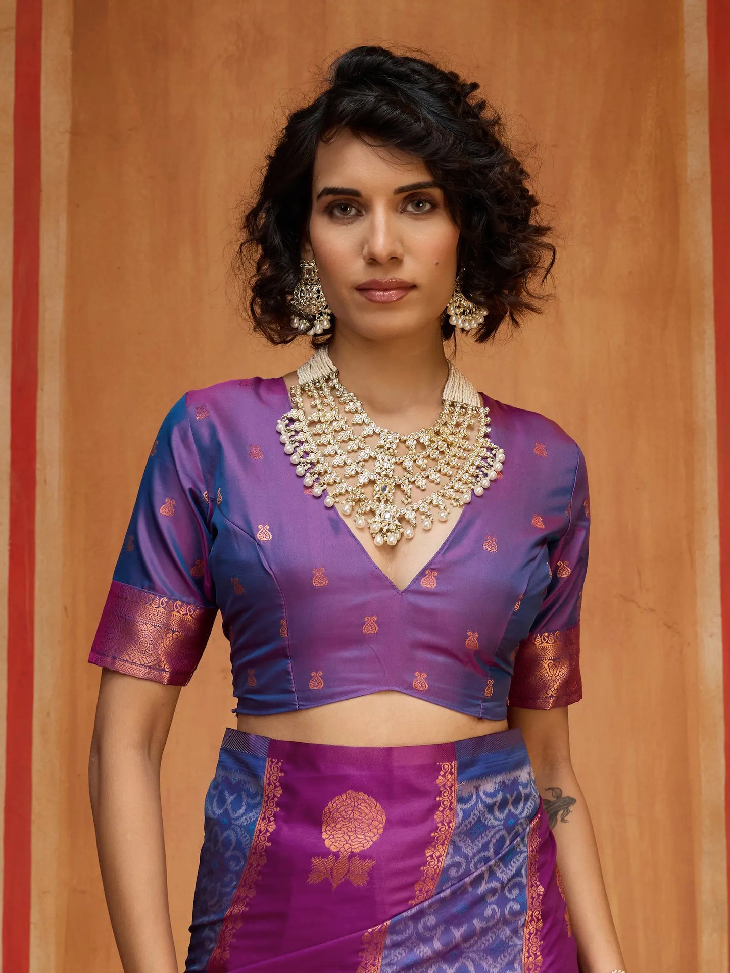 Dark Magenta Handloom Silk Saree