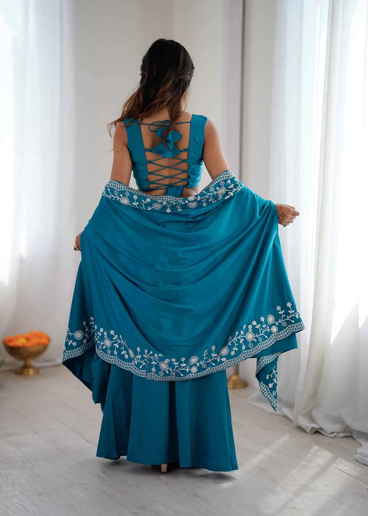 Rama Designer Embroidered Indo Western