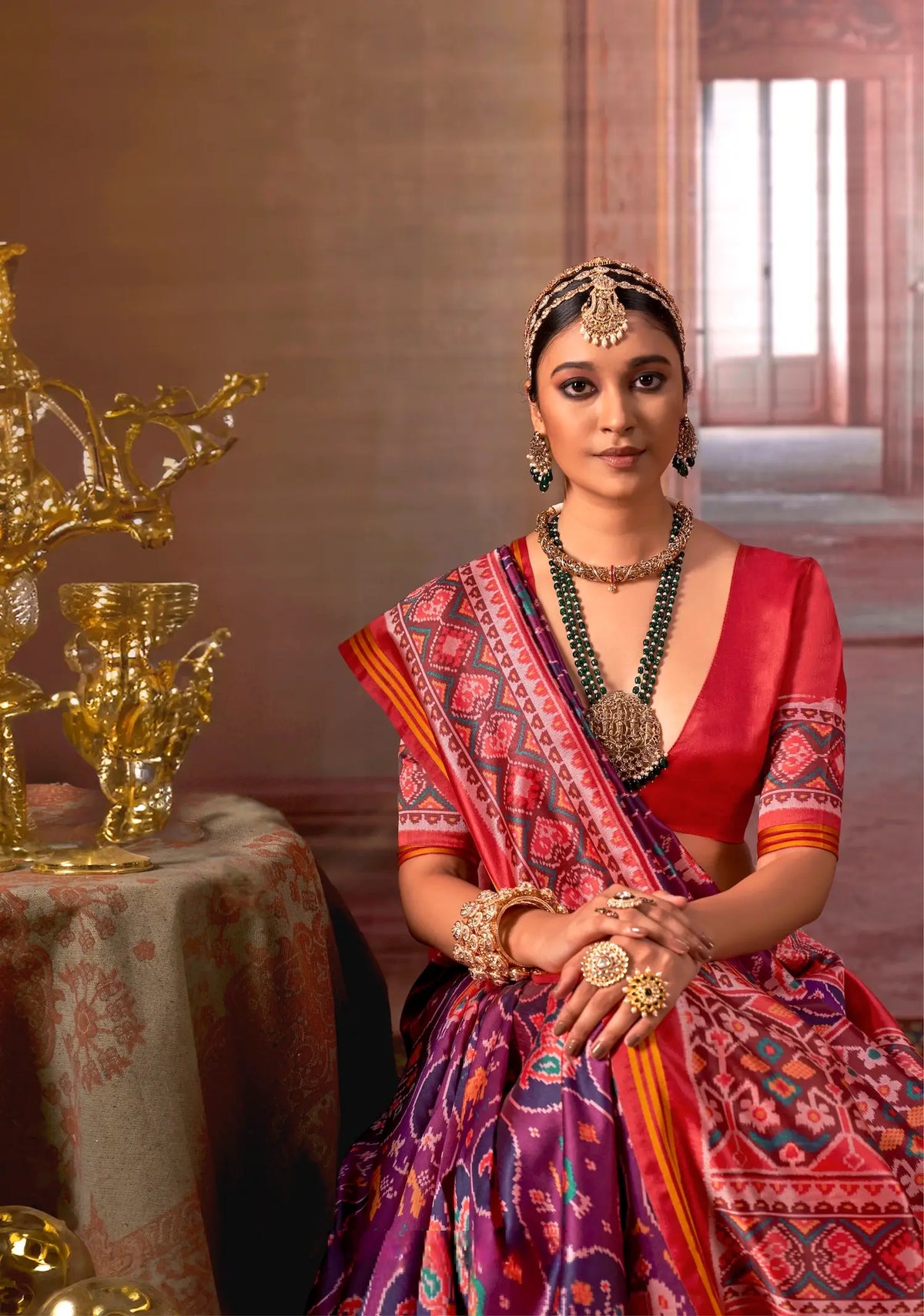 Purple-Navy Blue Patan Patola Saree