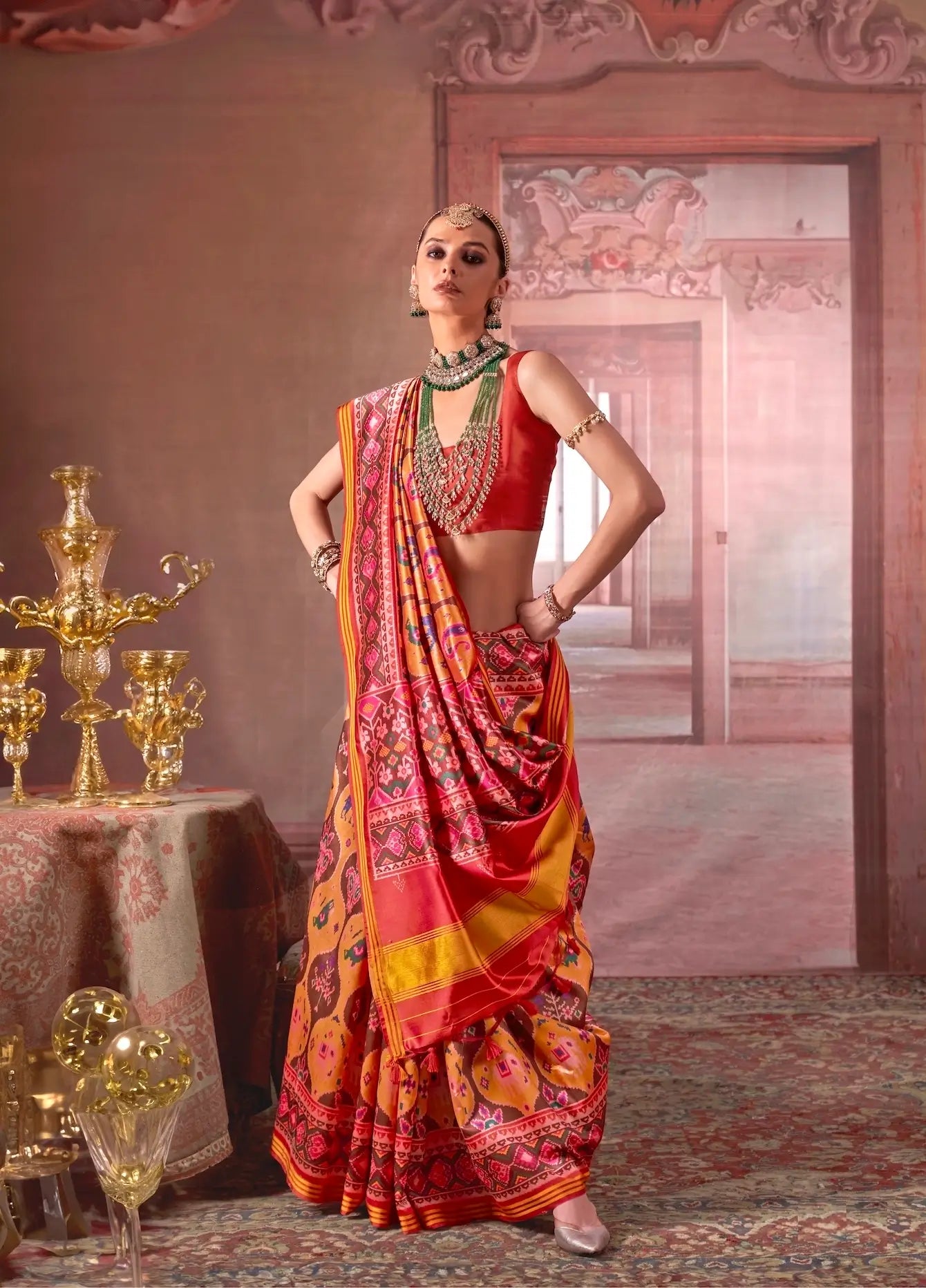 Mustard-Brown Patan Patola Saree