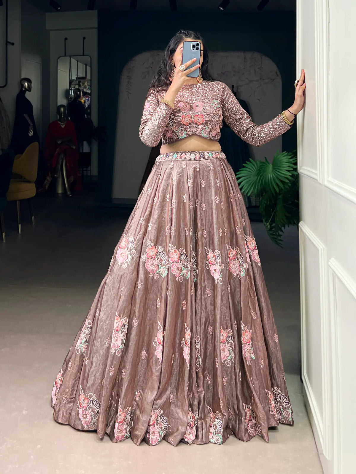 Onion Pink Fendi Embroidered Indo Western Set