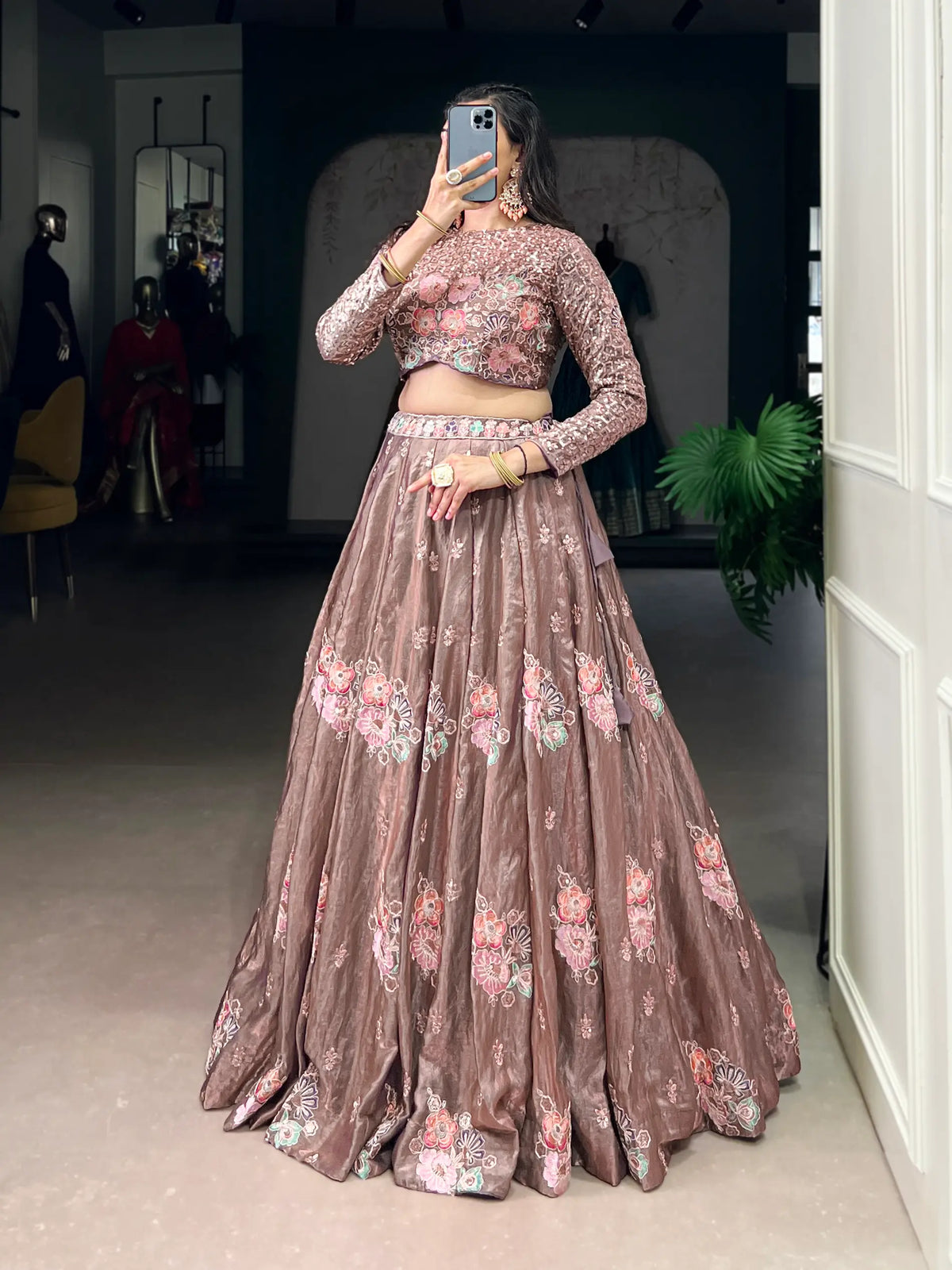 Onion Pink Fendi Embroidered Indo Western Set