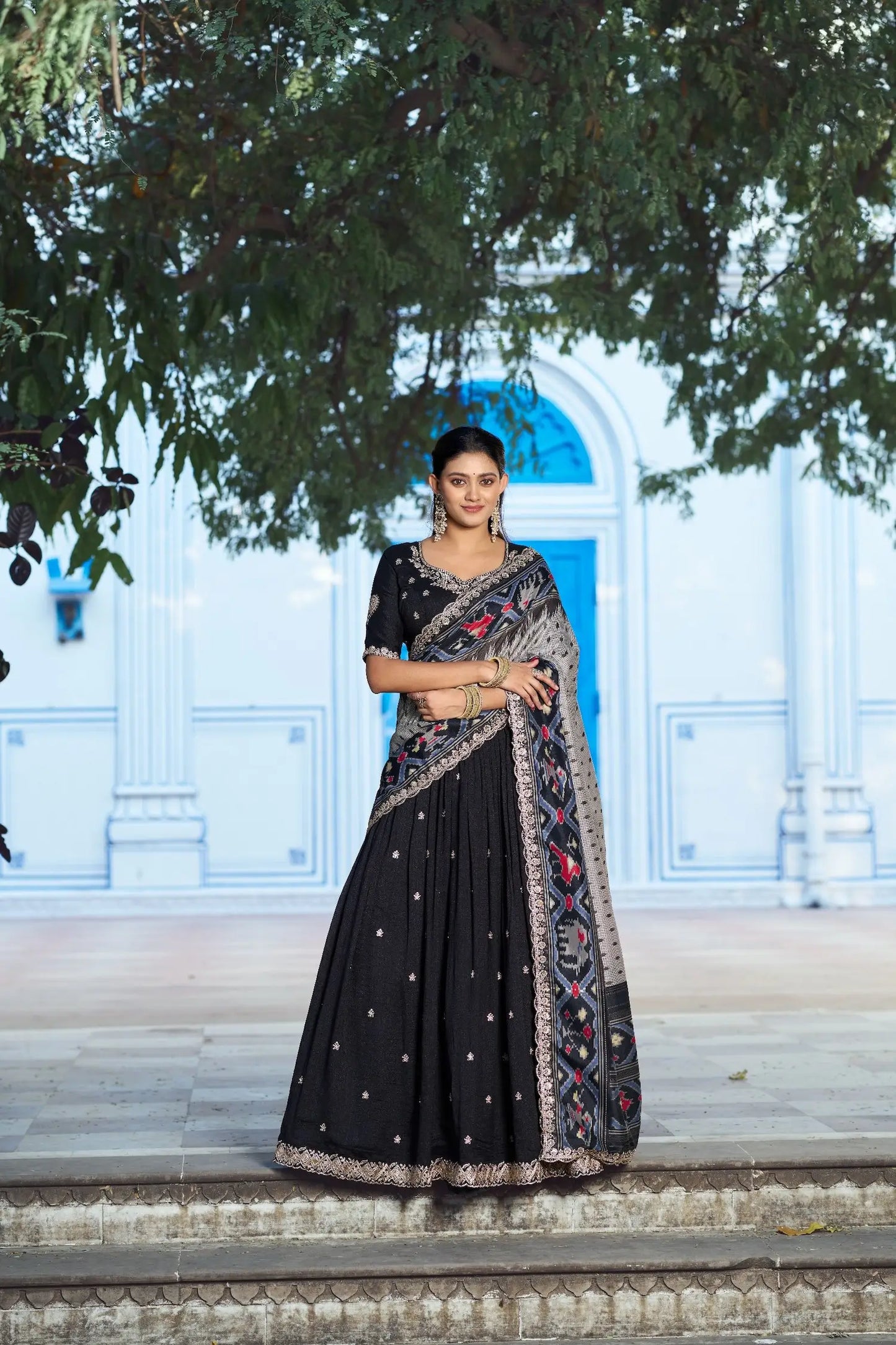 Ebony Black Embroidery Lehenga Choli