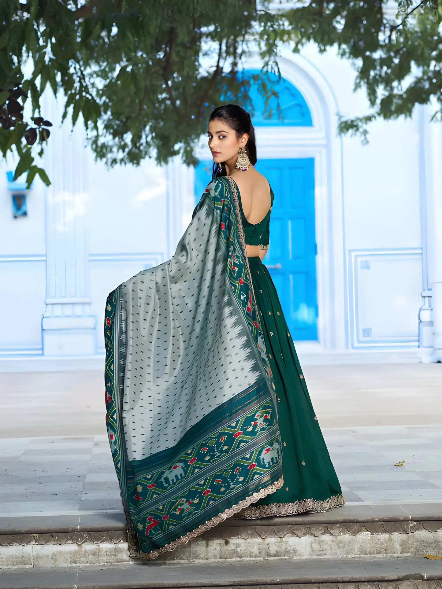 Deep Green Embroidery Lehenga Choli