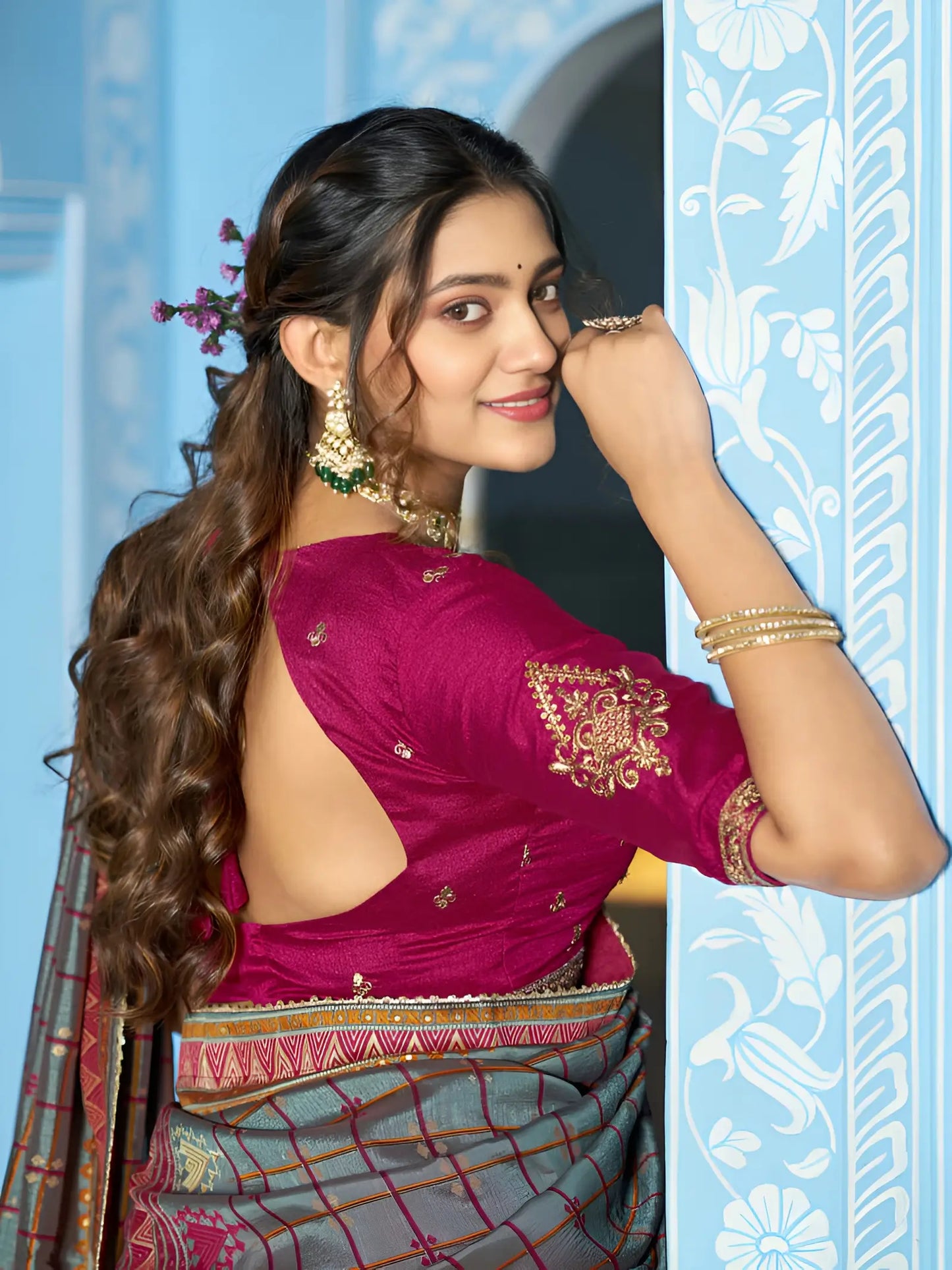 Rani Pink Silk Embroidery Lehenga Choli