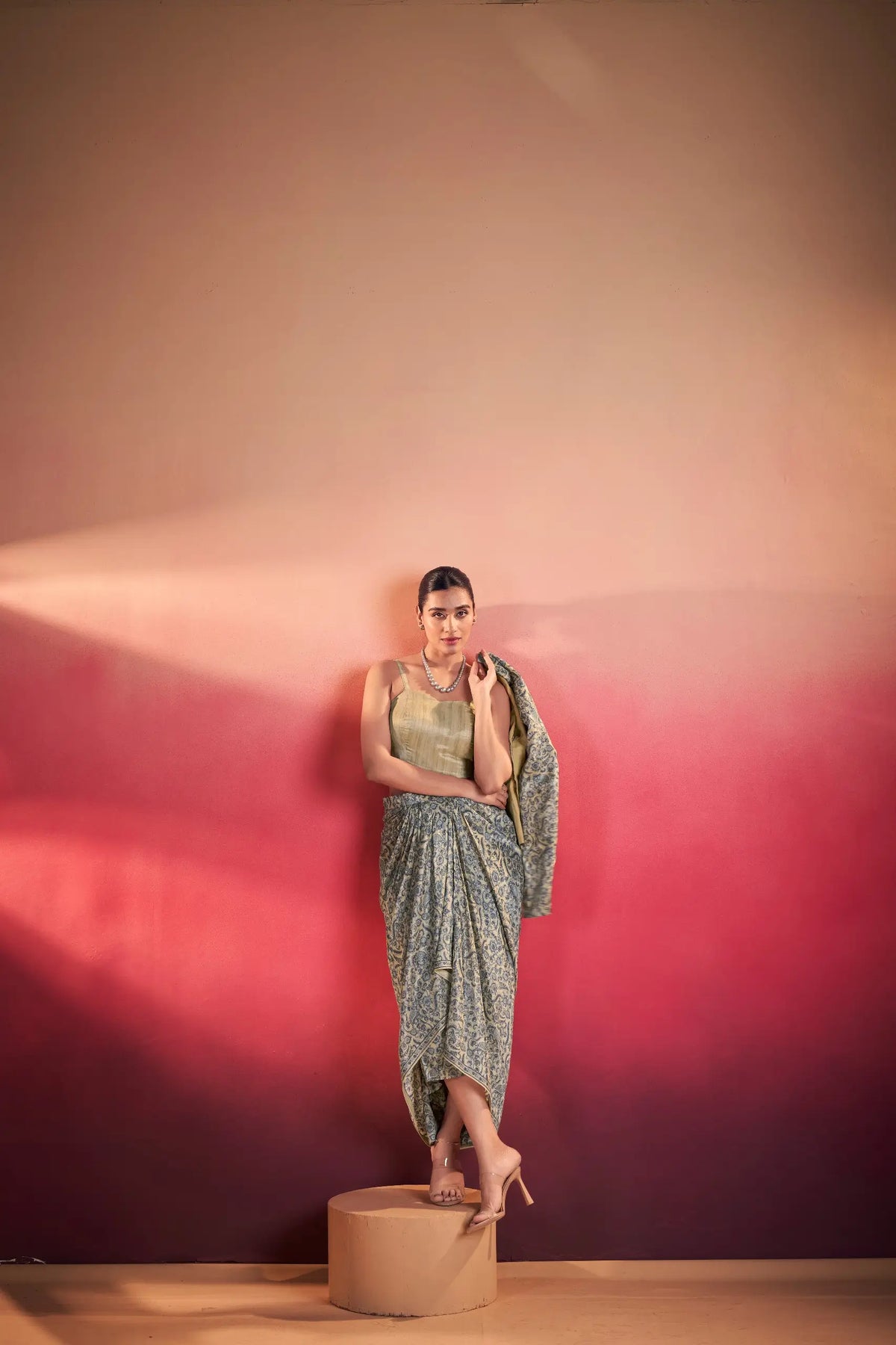 Blue Tasar Silk Stylish Indo-Western
