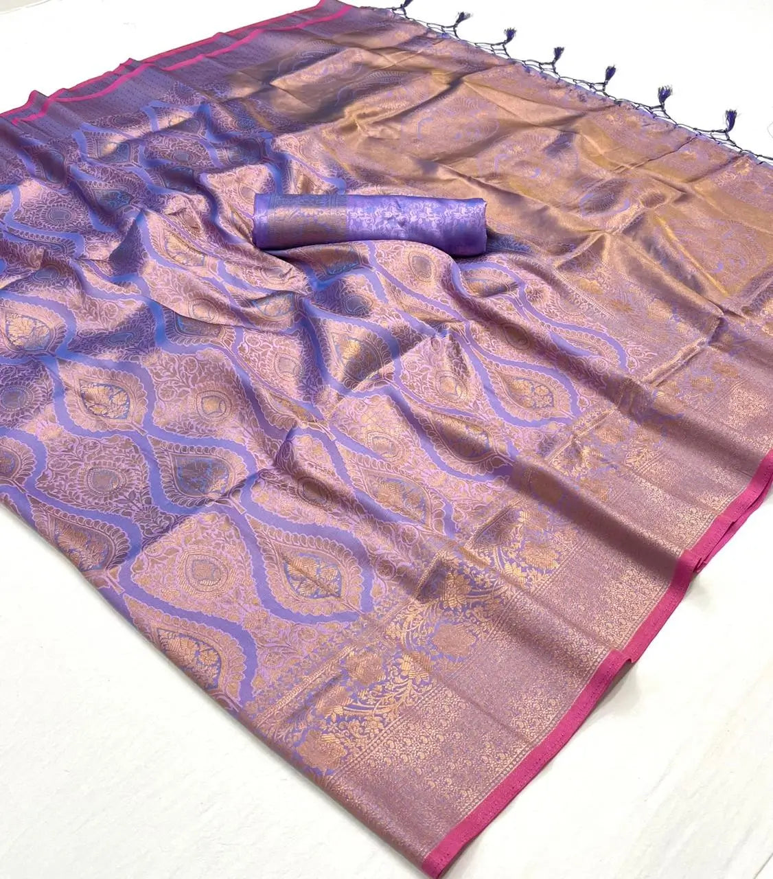 Lavender Two Tone Silk Saree