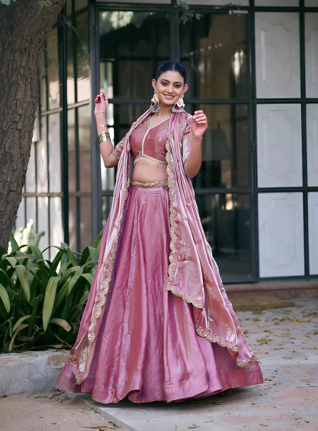 Blush Pink Fendi Embroidery Lehenga Choli