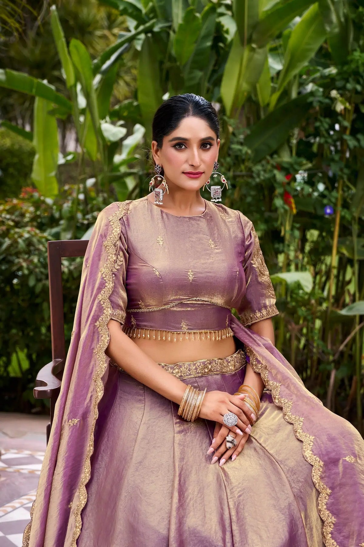 Lavender Fendi Embroidery Lehenga Choli