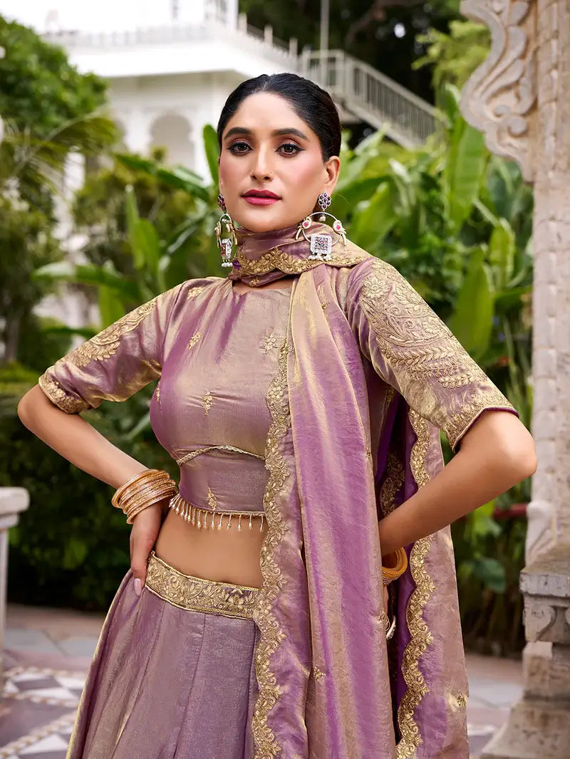 Lavender Fendi Embroidery Lehenga Choli