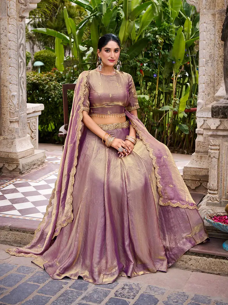 Lavender Fendi Embroidery Lehenga Choli
