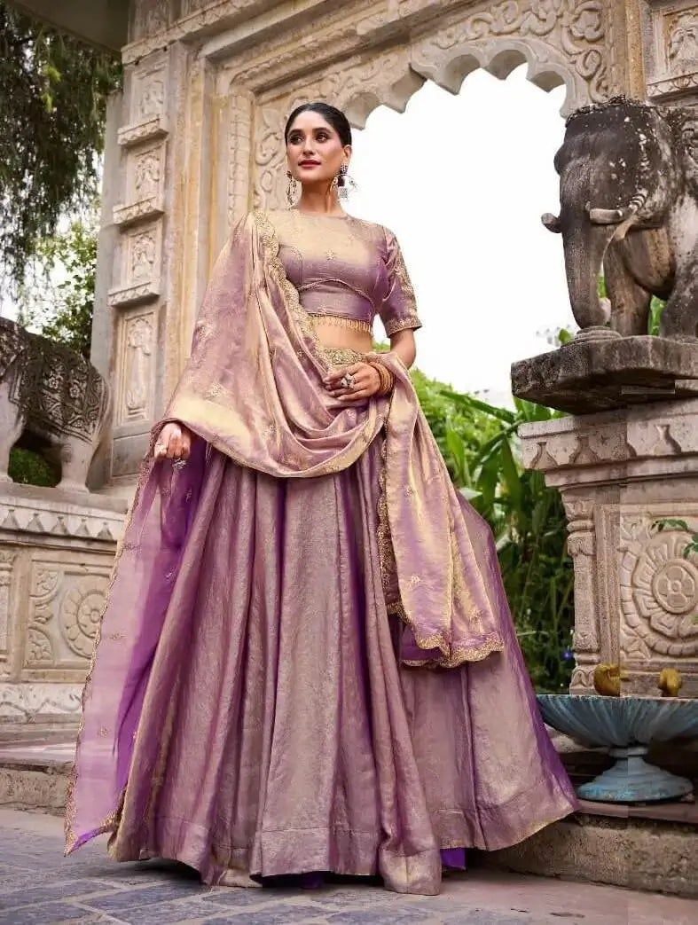 Lavender Fendi Embroidery Lehenga Choli