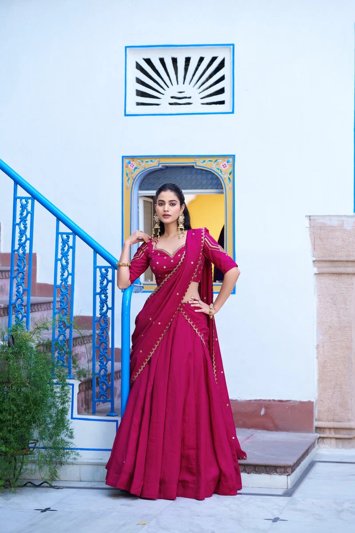Rani Pink Embroidery Lehenga Choli