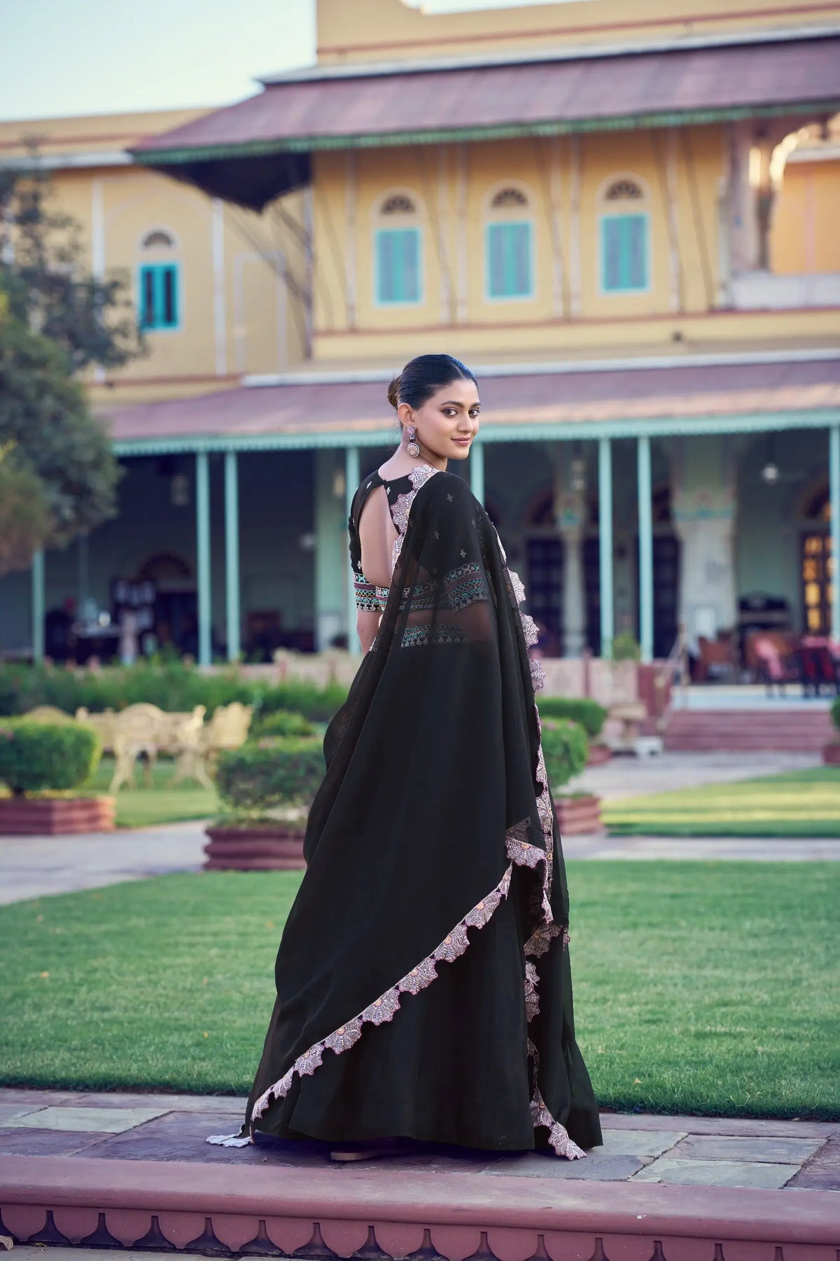 Rich Black Embroidered Lehenga Choli