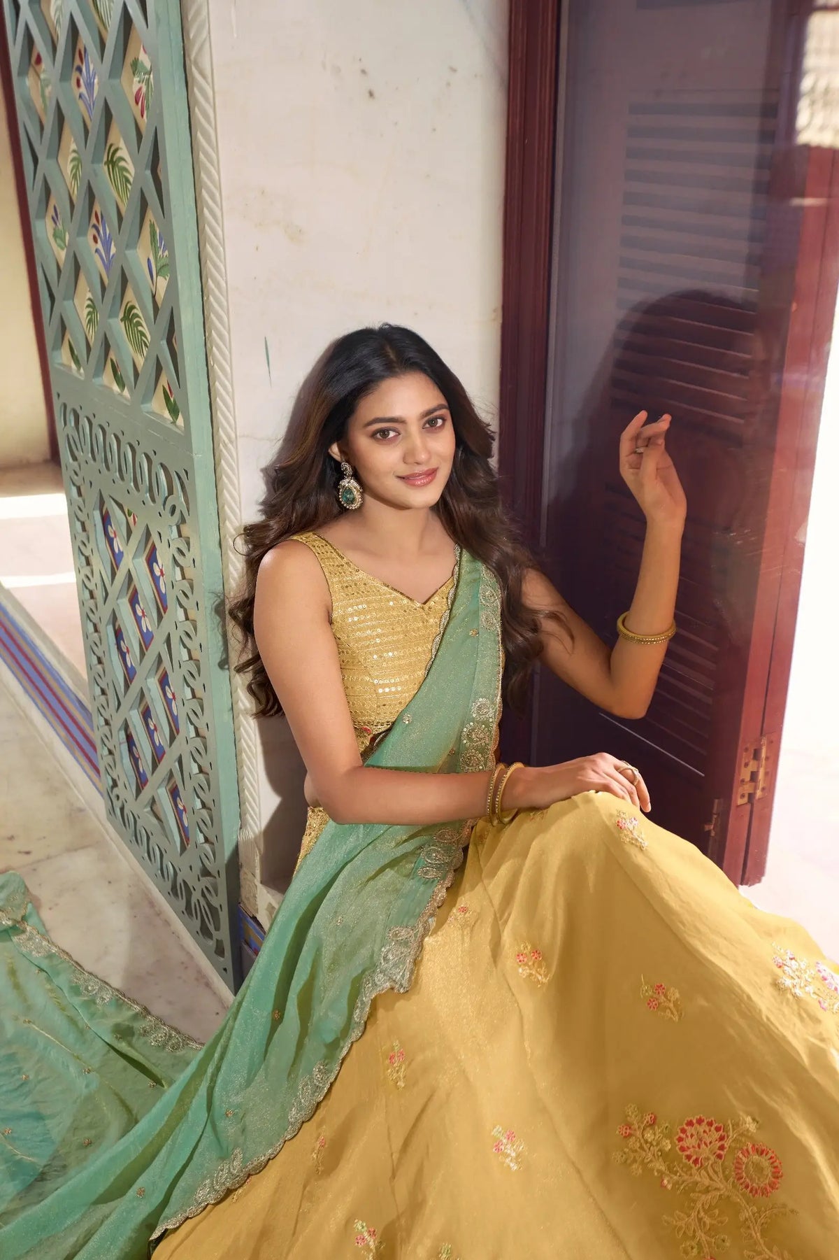 Pastel Yellow Embroidery Lehenga Choli