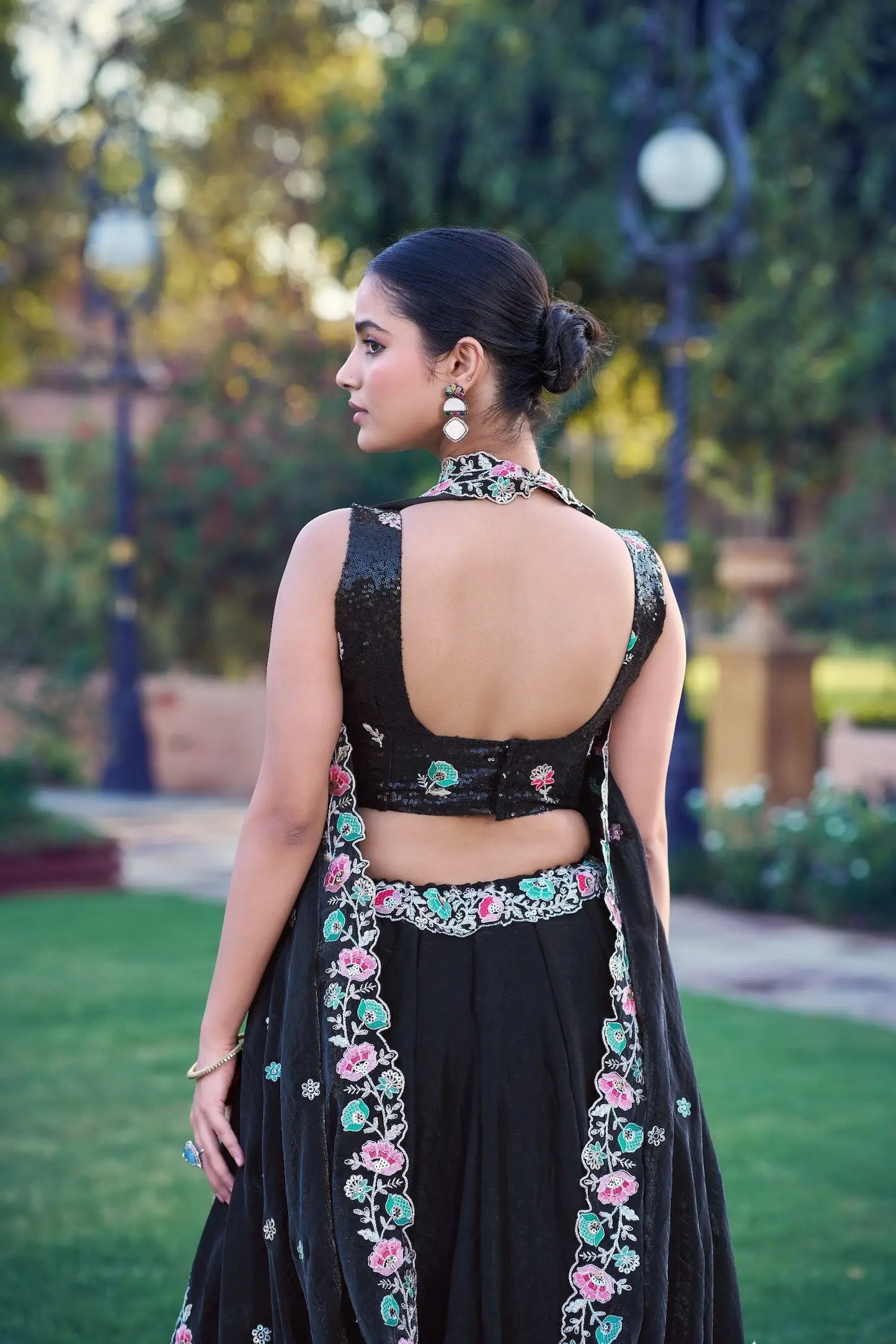Jade Black Fendi Embroidery Lehenga Choli