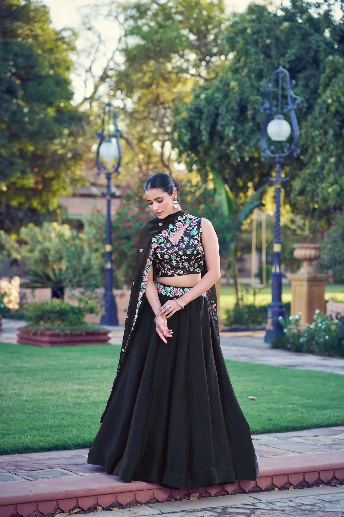 Jade Black Fendi Embroidery Lehenga Choli