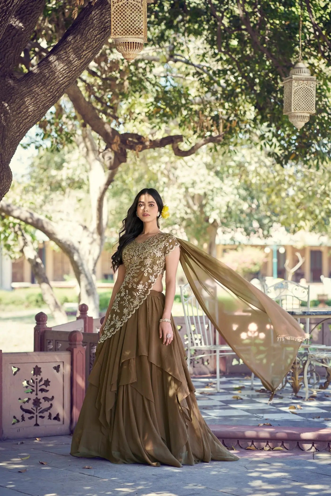 Coffee Brown Stylish Lehenga Choli