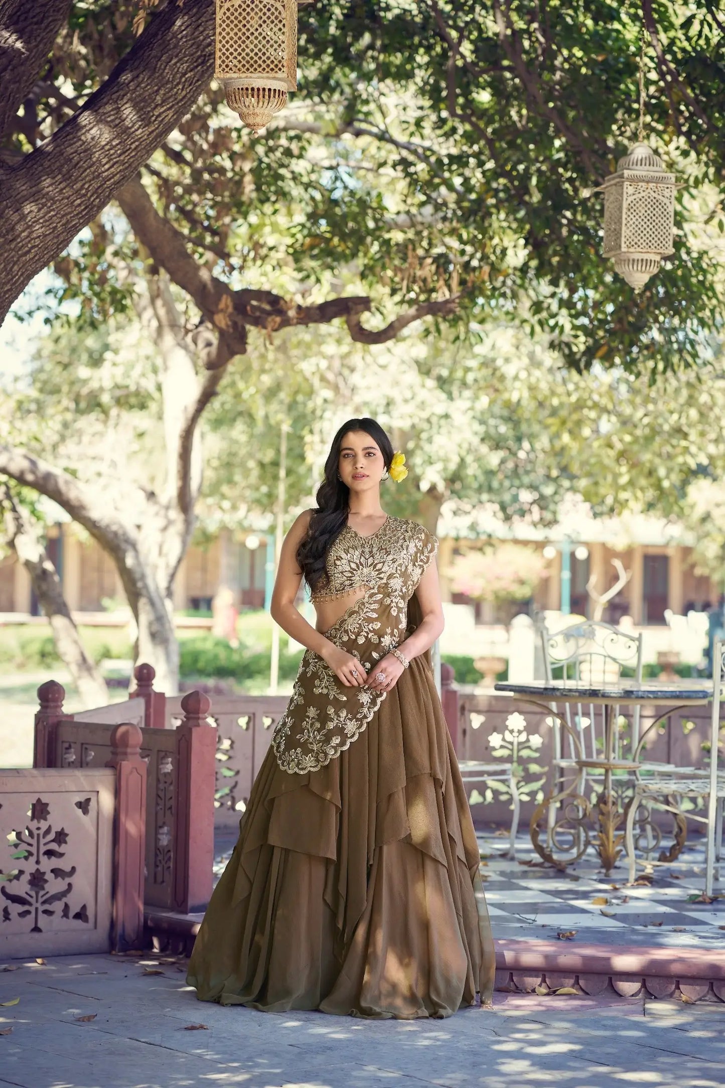 Coffee Brown Stylish Lehenga Choli