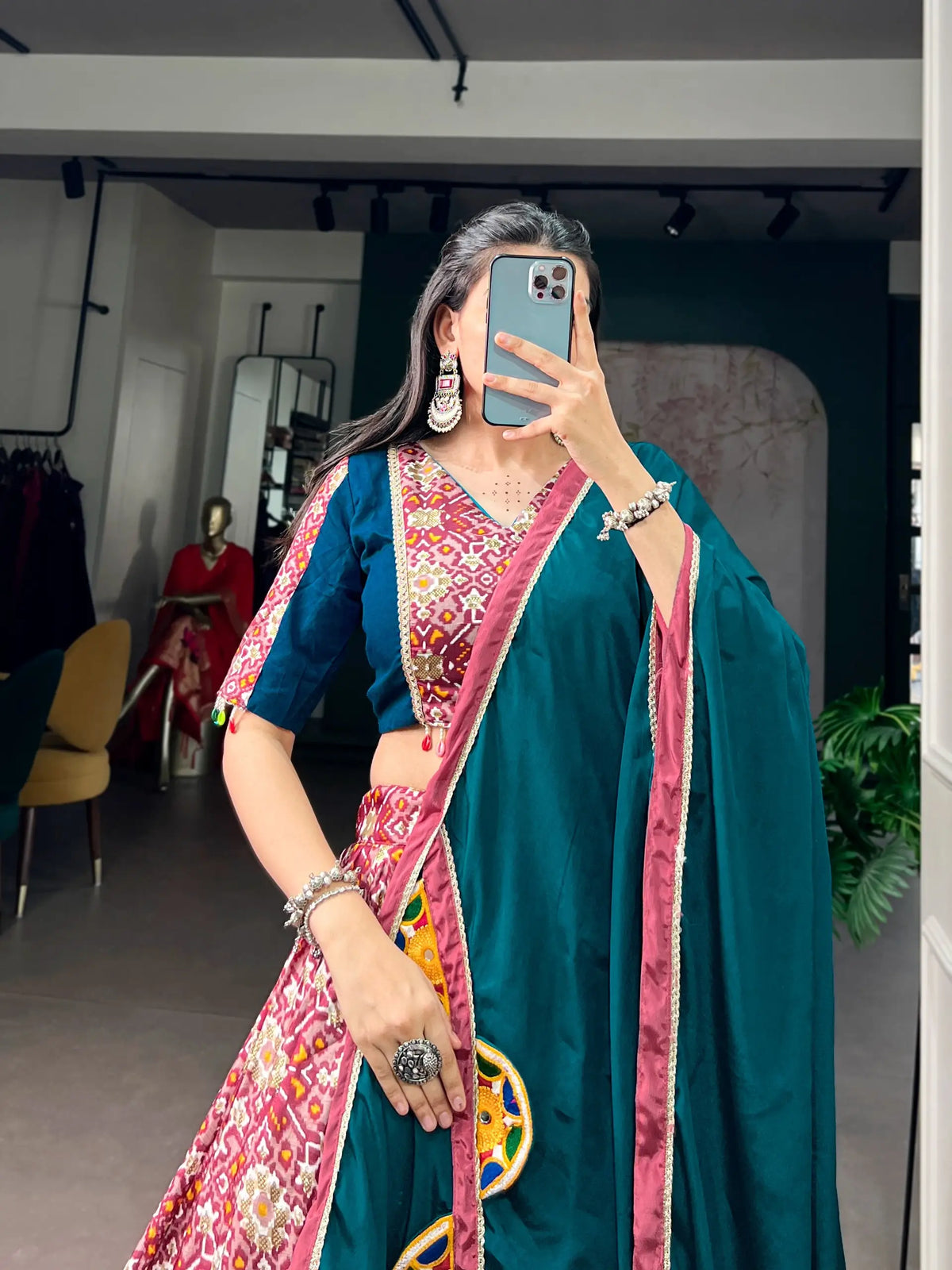 Dusty Pink Navratri Lehenga choli With Gamthi Work