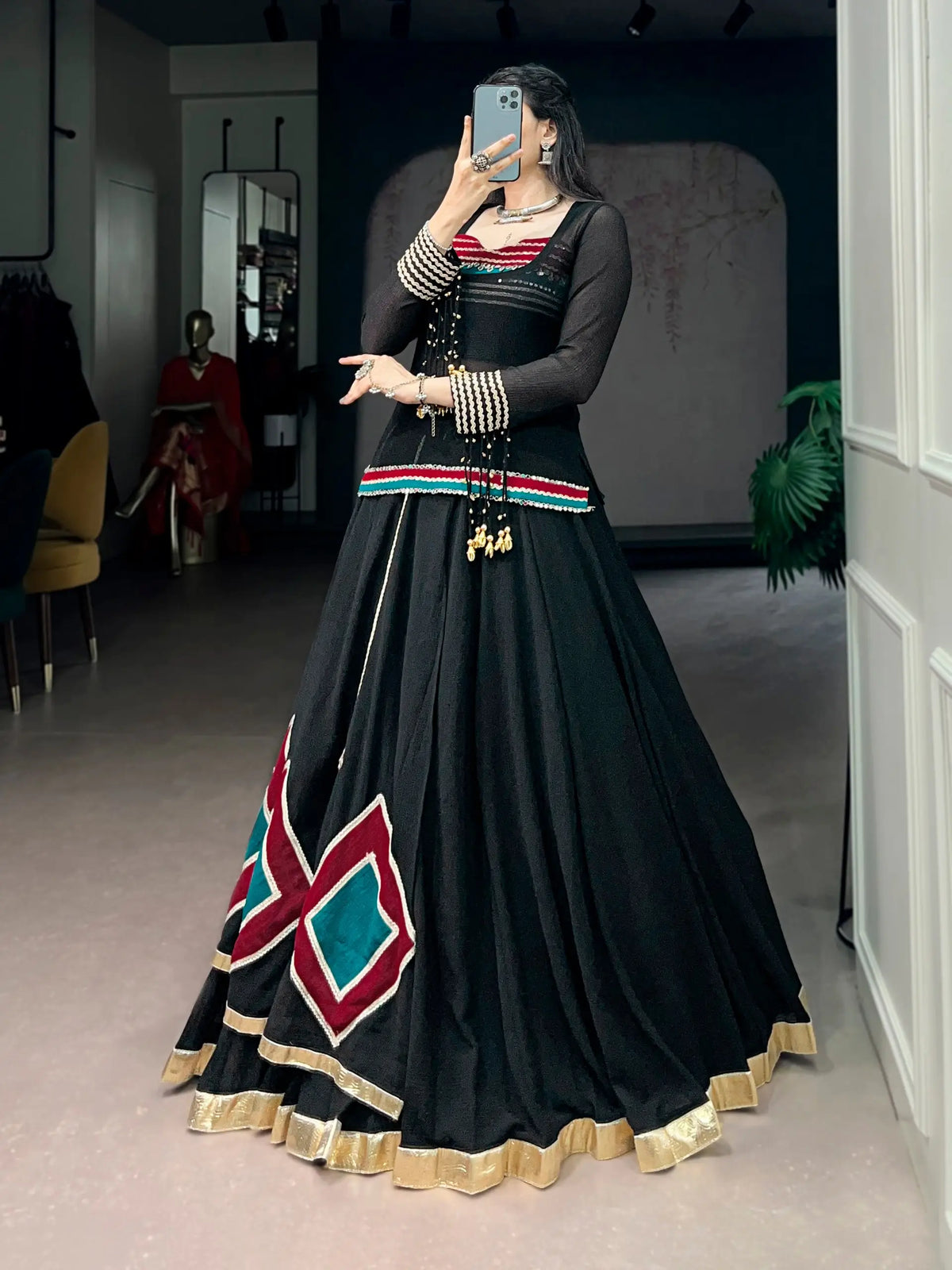 Black Stylish Navratri Lehenga Choli
