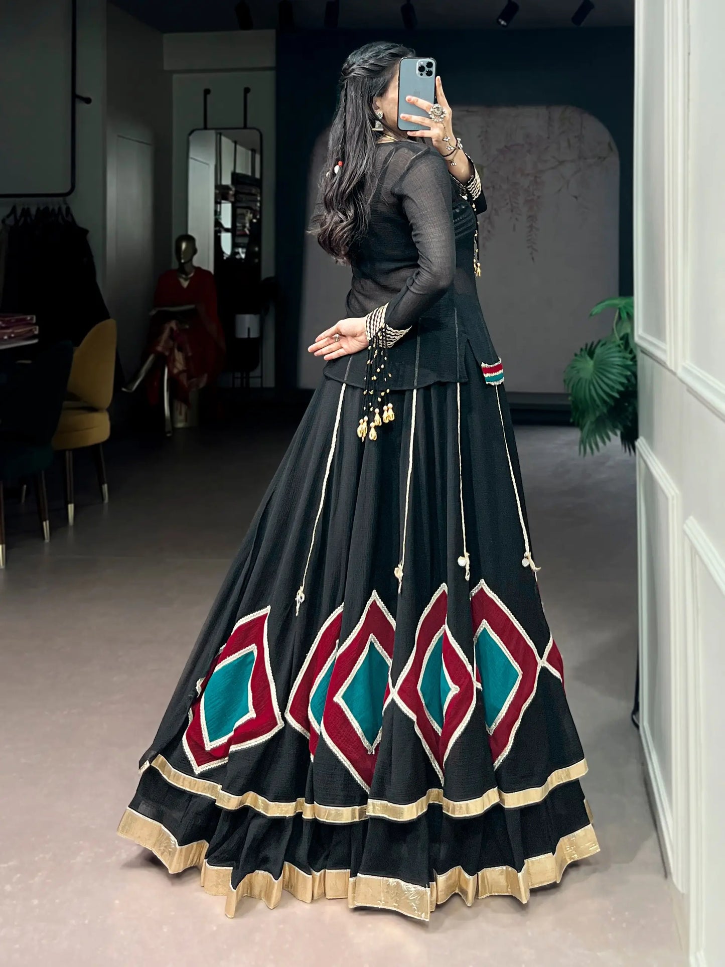 Black Stylish Navratri Lehenga Choli