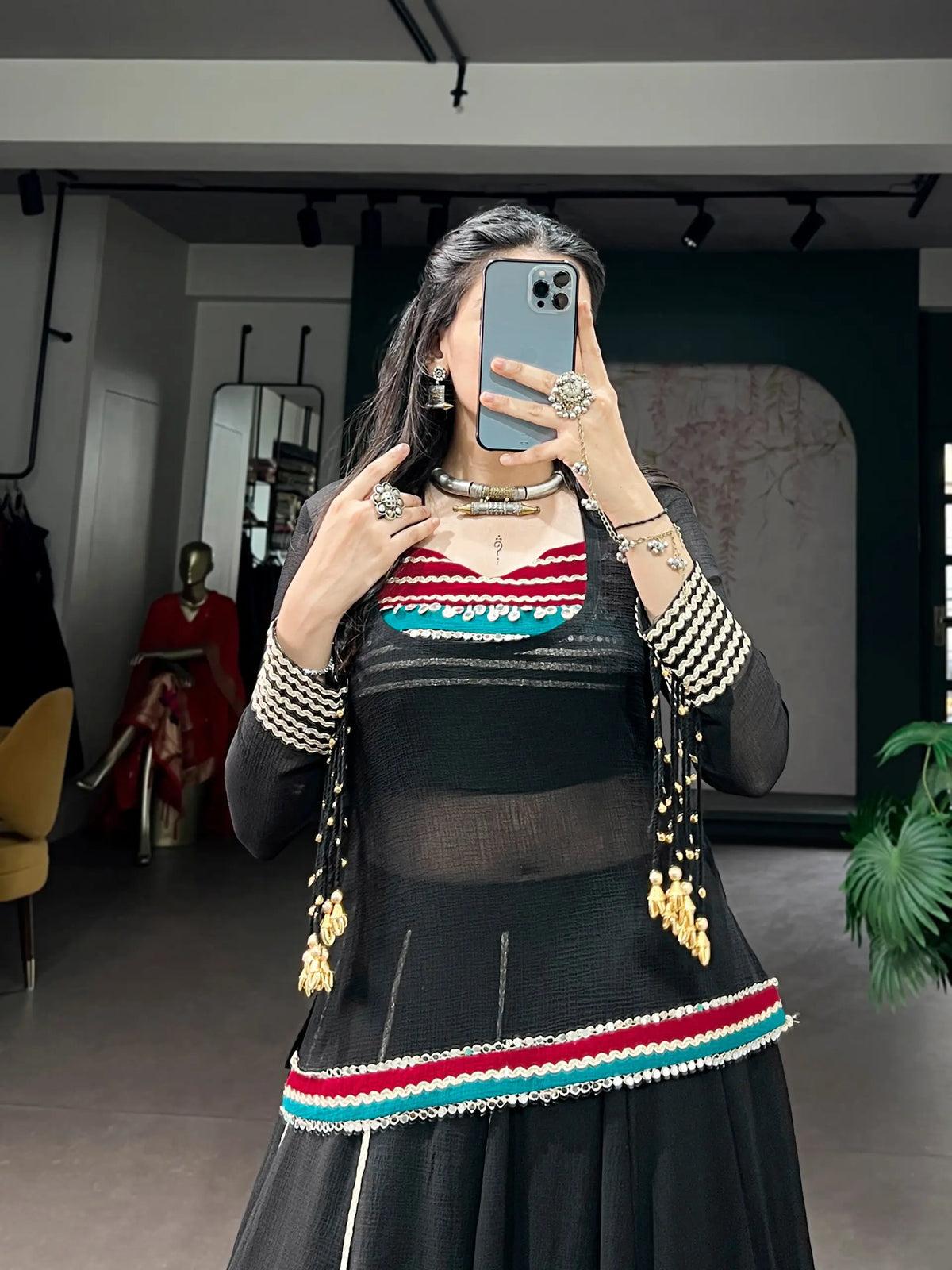 Black Stylish Navratri Lehenga Choli