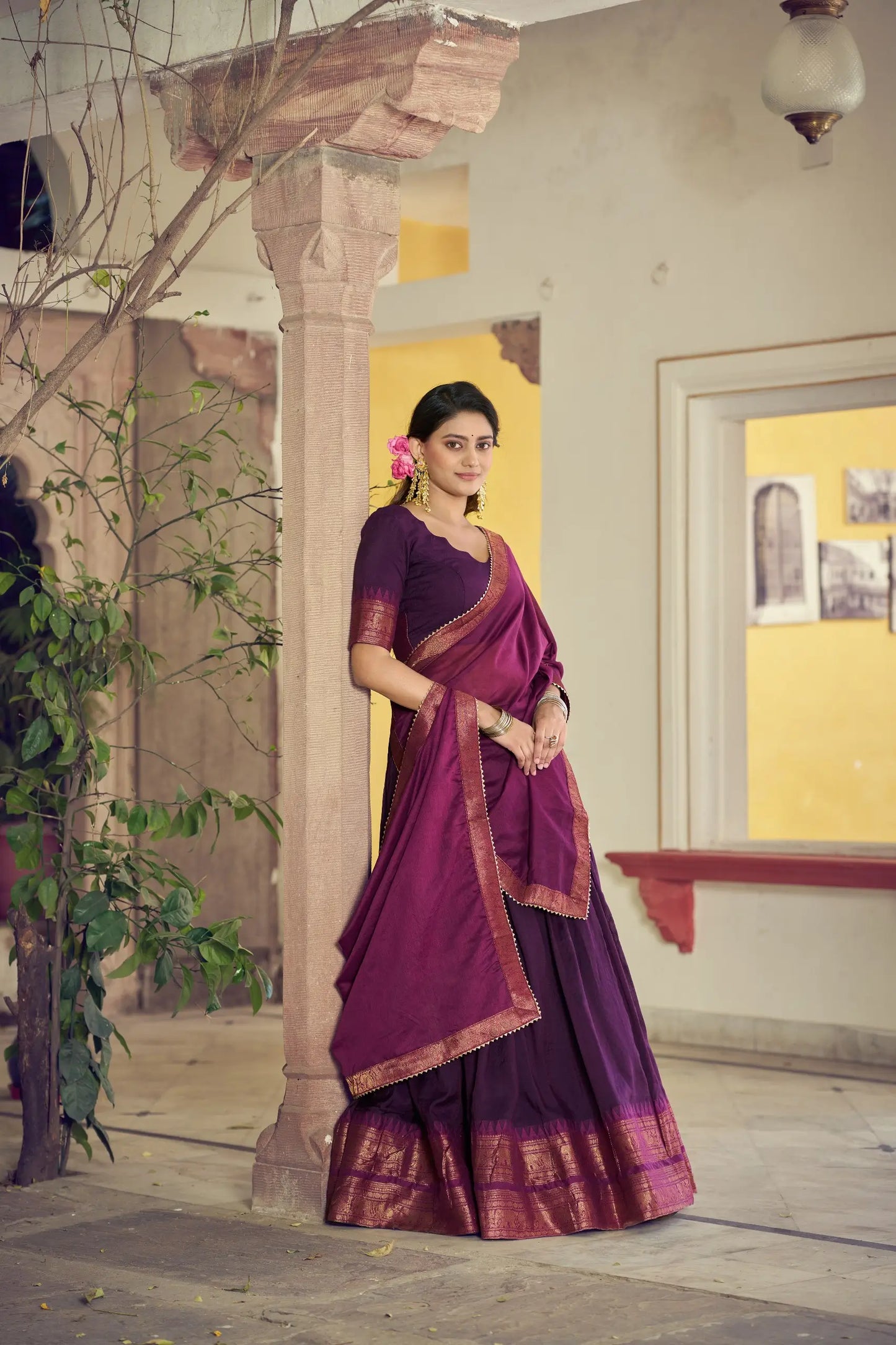 Grape Purple South Indian Lehenga Choli