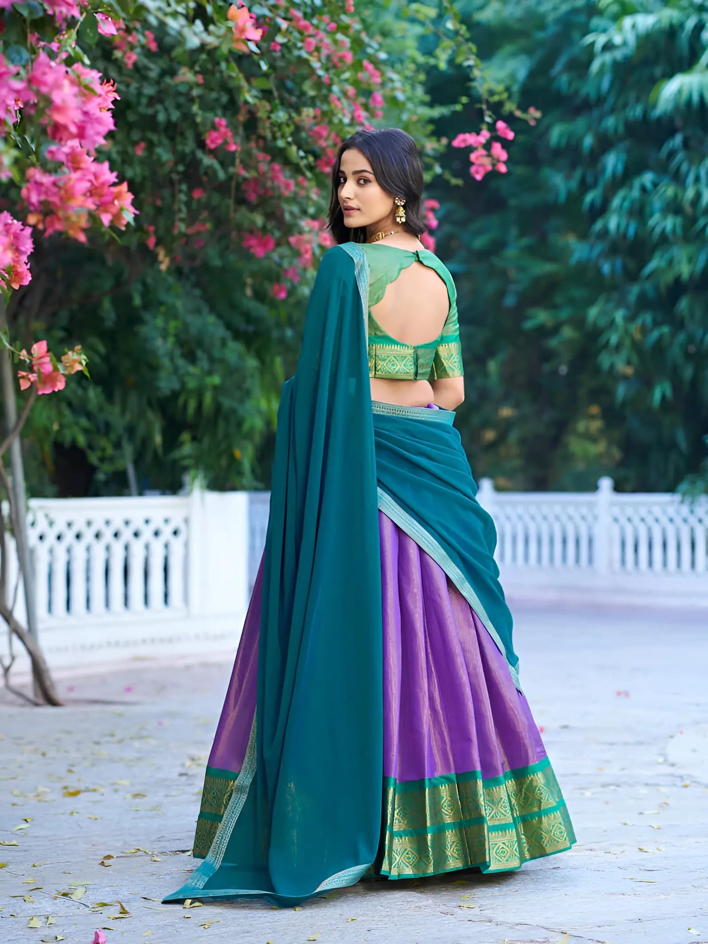 Lavender Kanchipuram Lehenga Choli