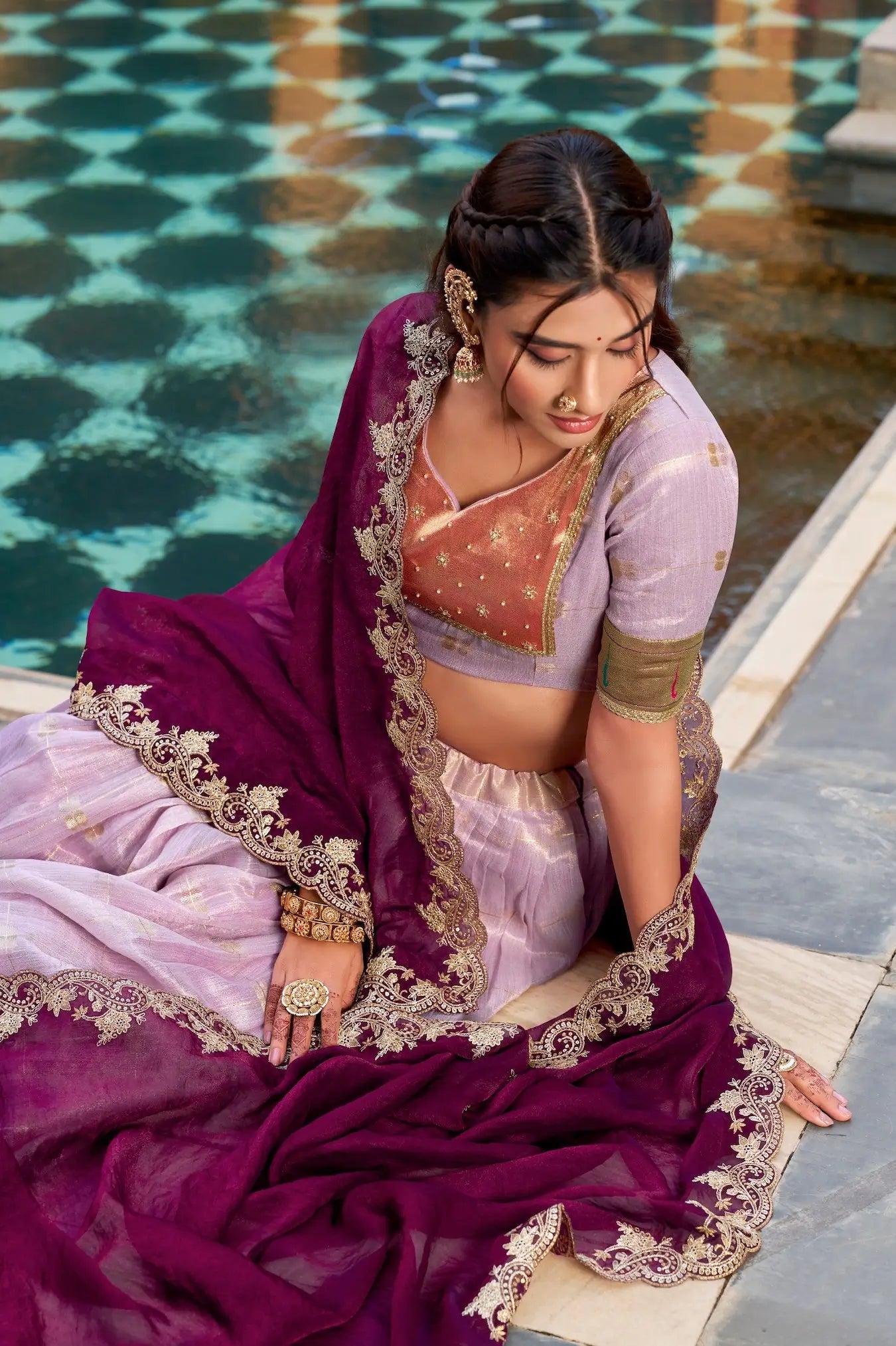 Mauve Pink Paithani Lehenga Choli