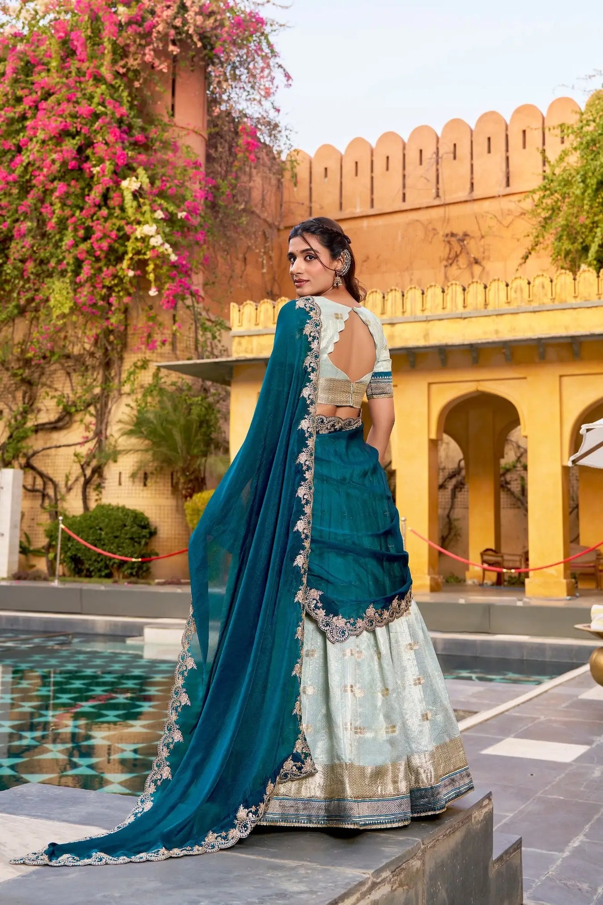 Sea Blue Paithani Lehenga Choli