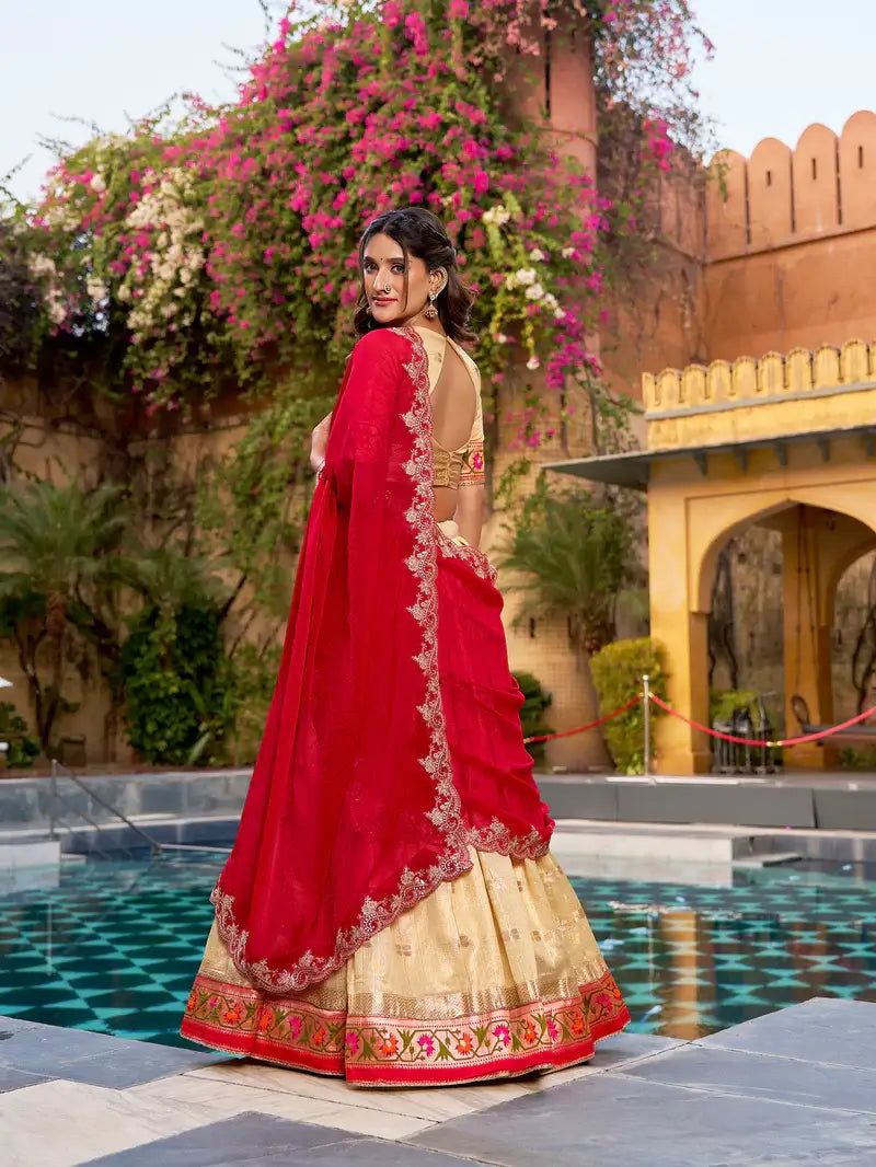 Sand Yellow Paithani Lehenga Choli