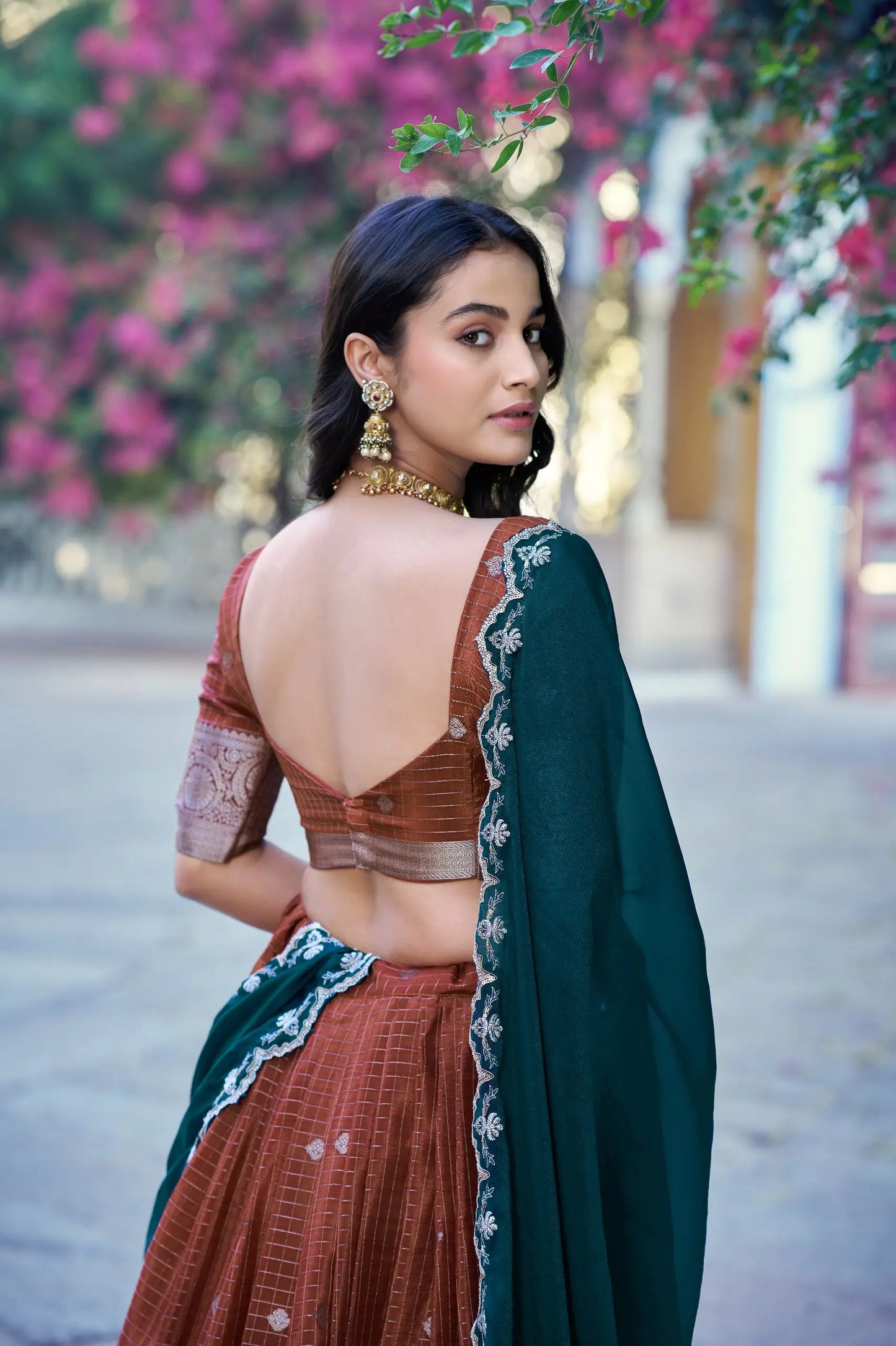 Rust Orange South indian Lehenga Choli