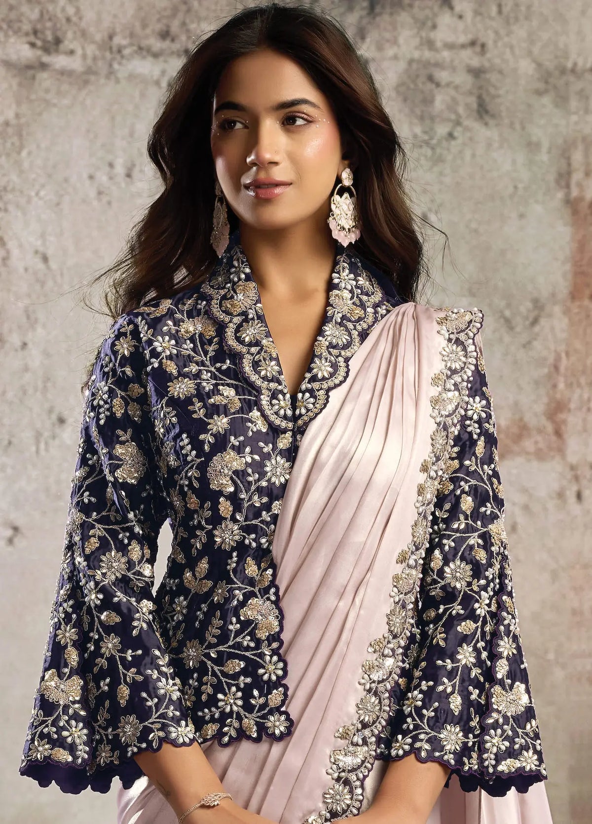 Champagne Ready To Wear Saree