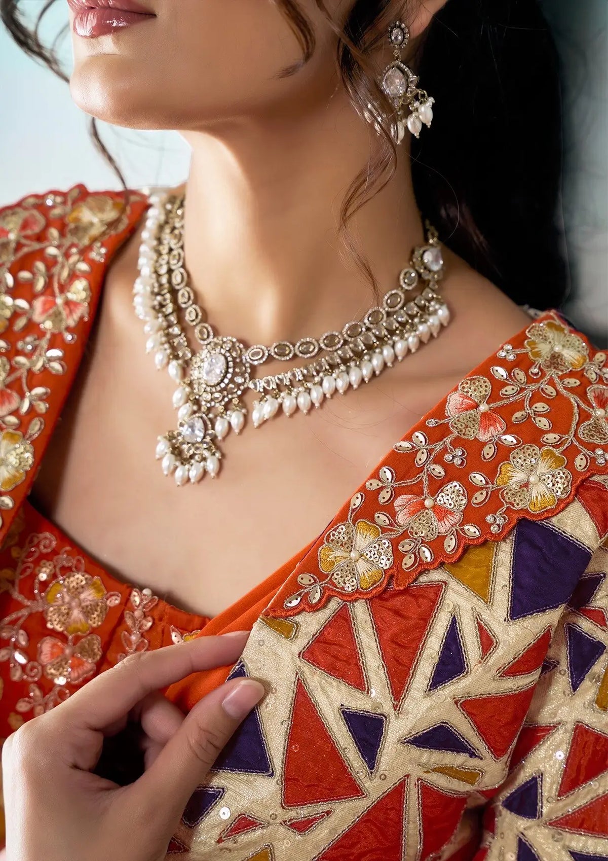 Rich Orange Ready To Wear Saree