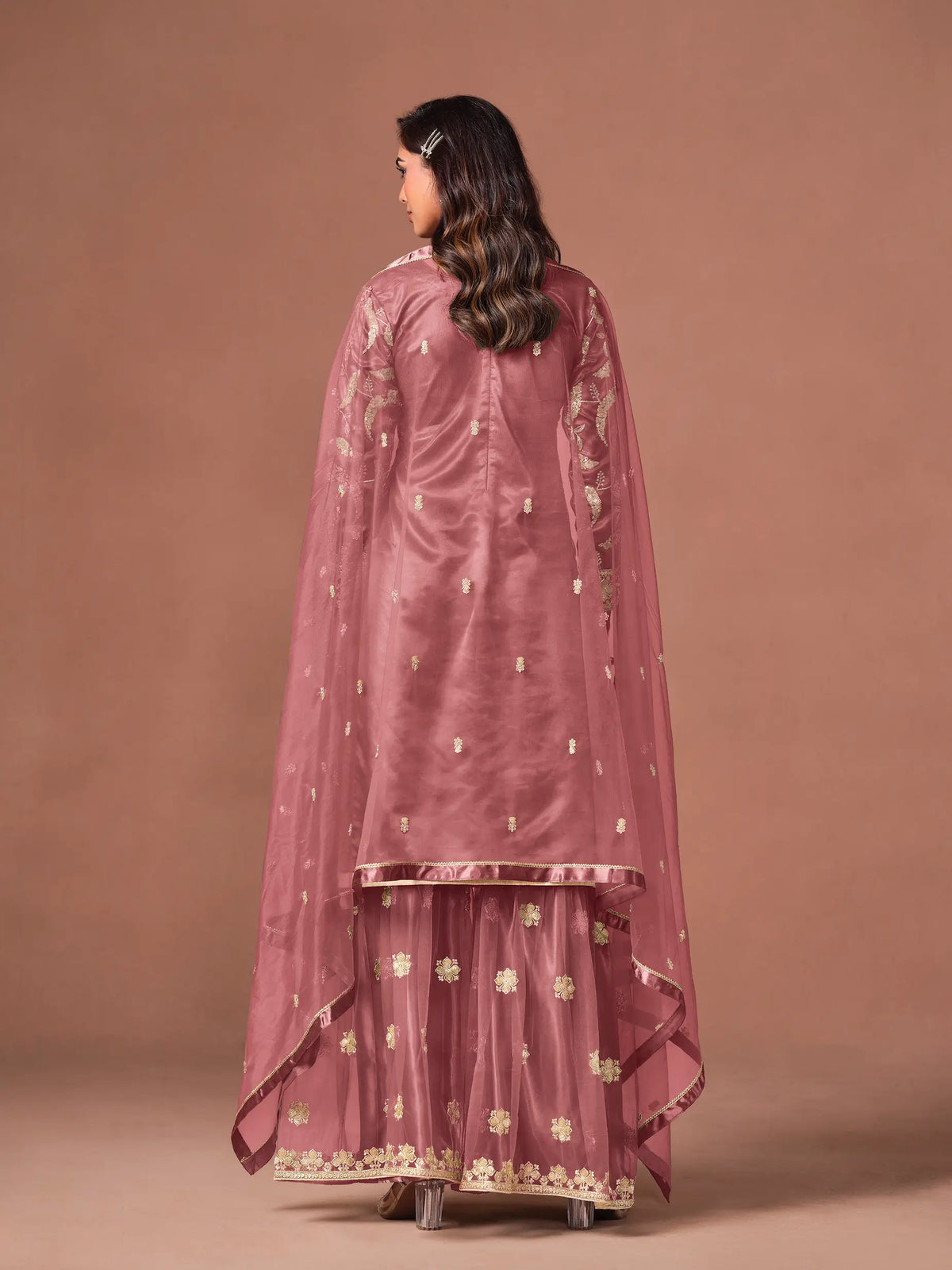 Dusty Pink Embroidered Salwar Suit