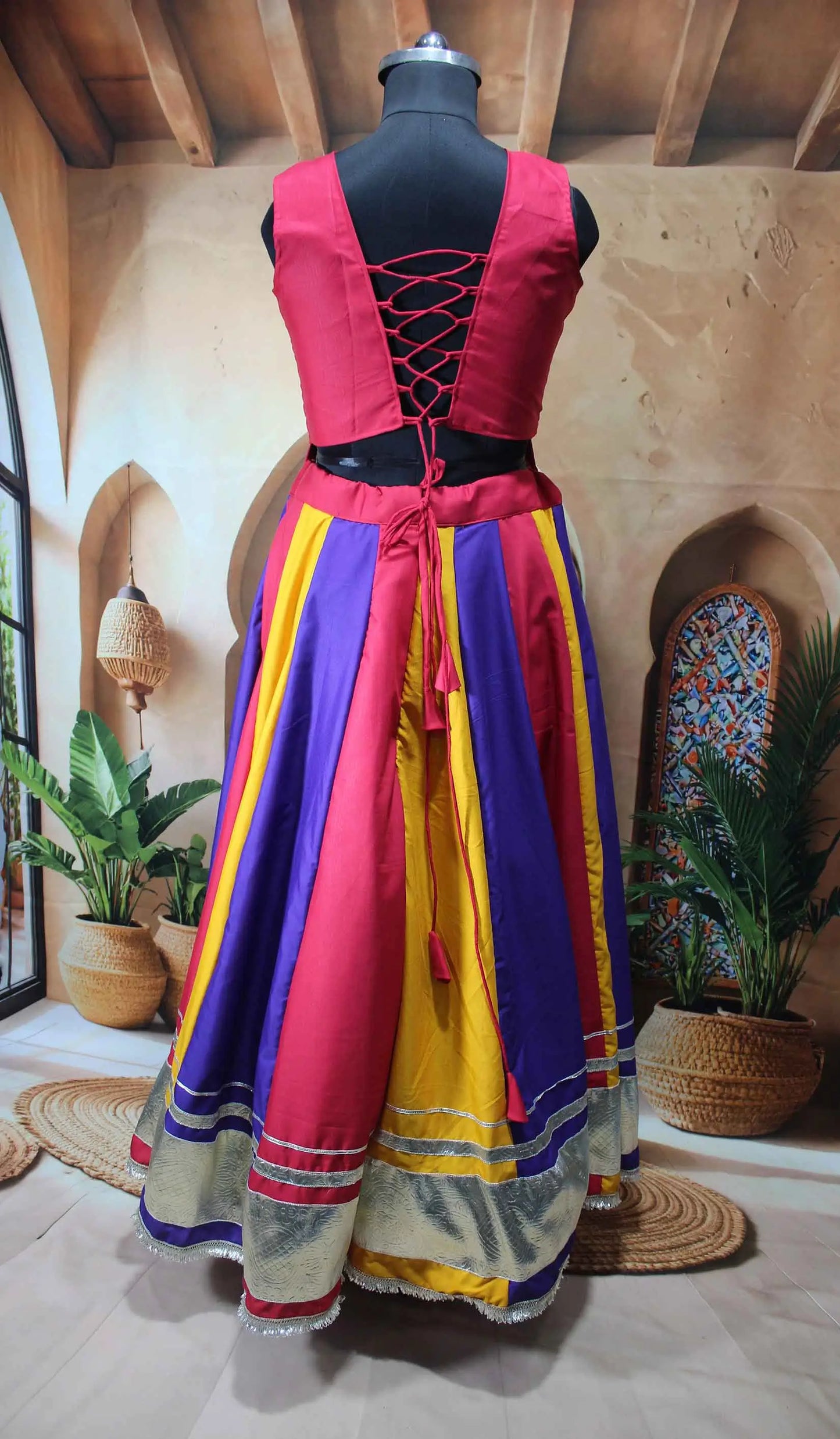 Multi Color Navratri Lehenga Choli With Kuchi Work