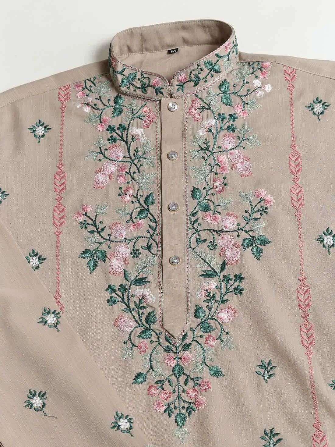 Ivory Viscose Silk Thread And Sequins Embroidery Work Kurta With Pant